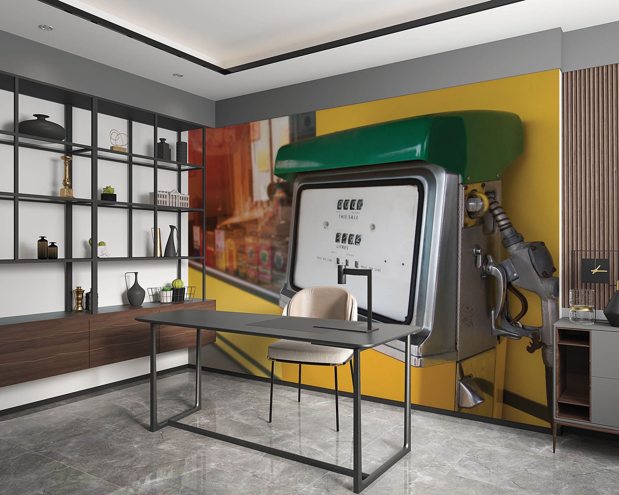 Vintage oliepomp - LW00437 Fotobehang