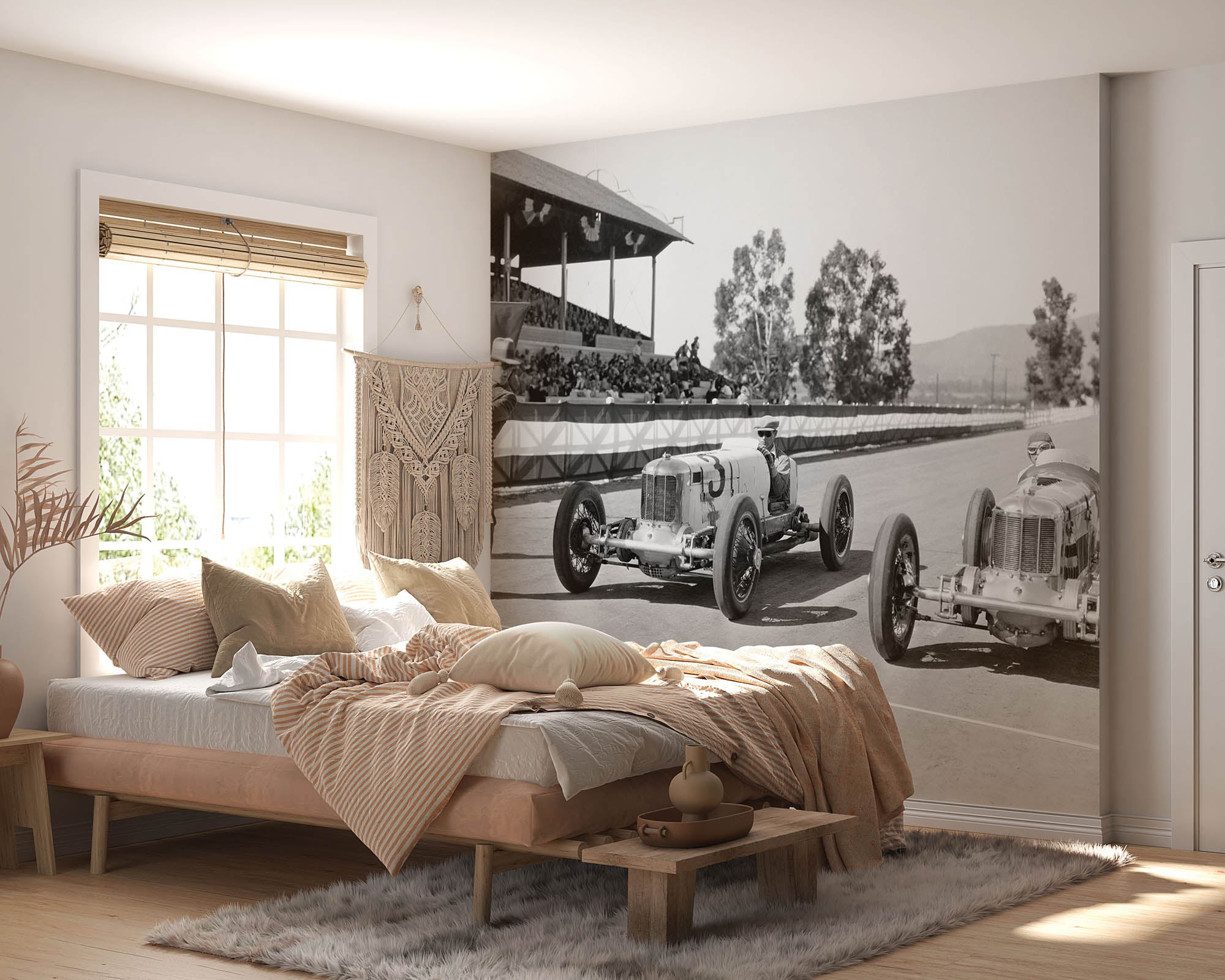 Vintage race auto's - LW00397 Fotobehang