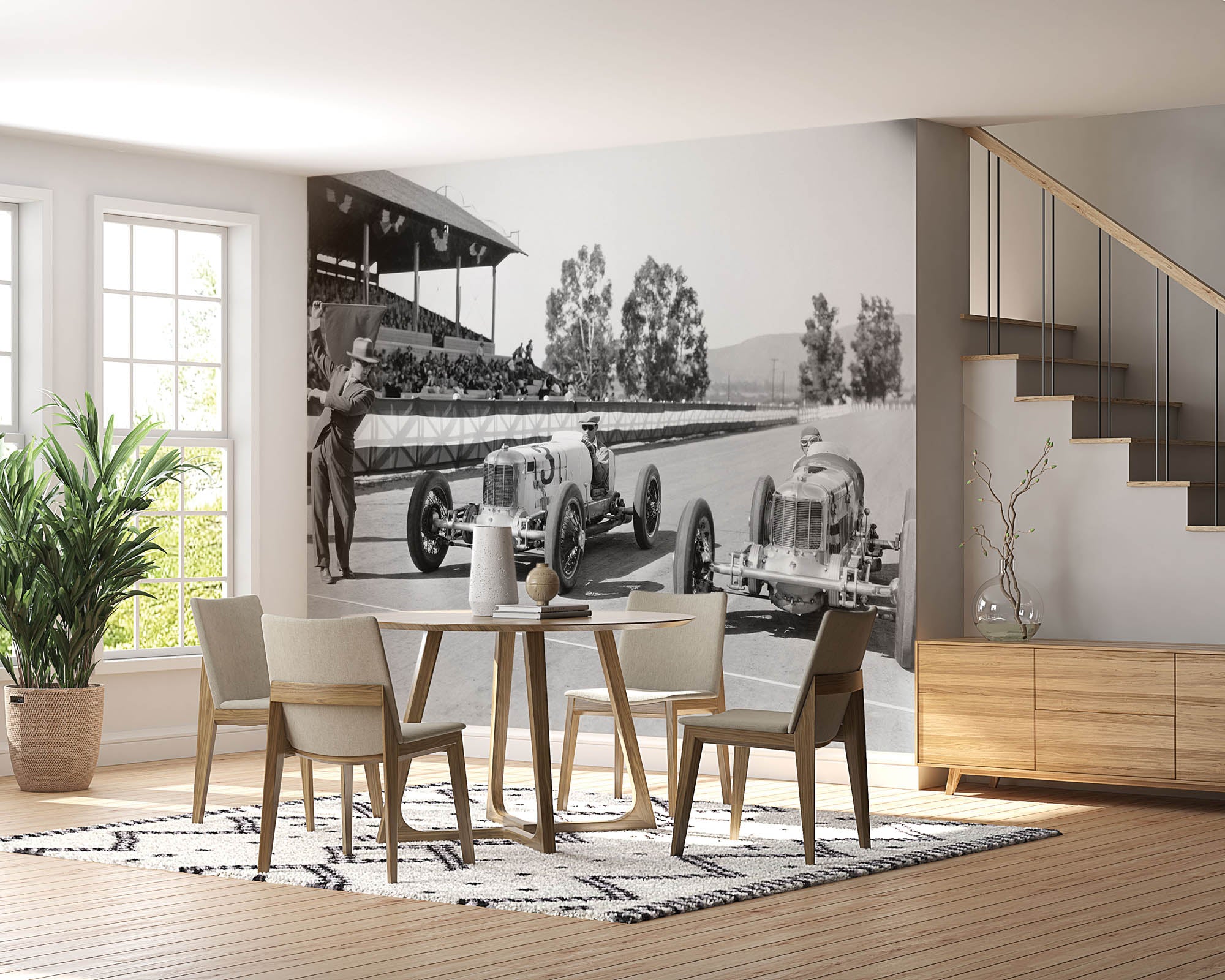 Vintage race auto's - LW00397 Fotobehang