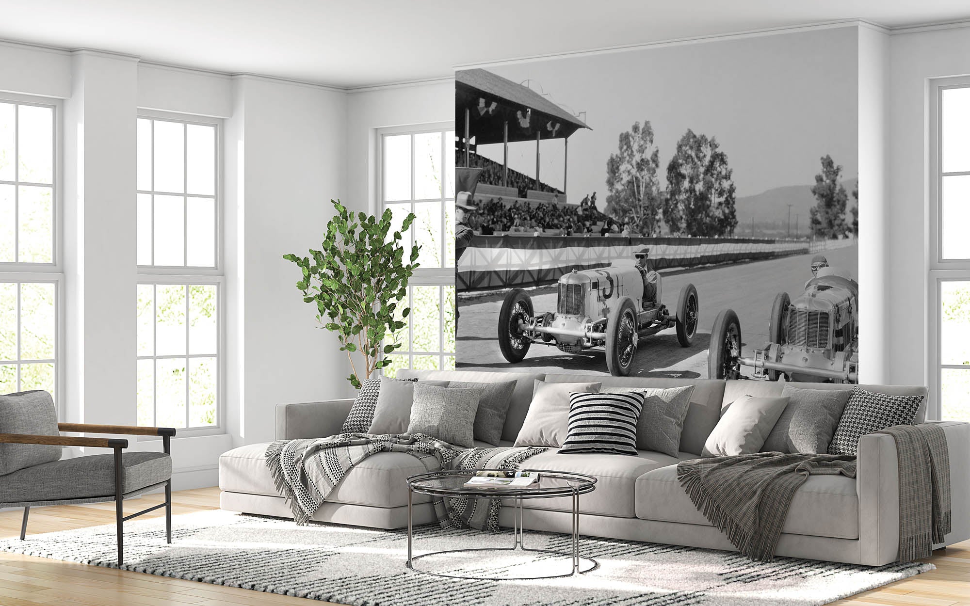 Vintage race auto's - LW00397 Fotobehang