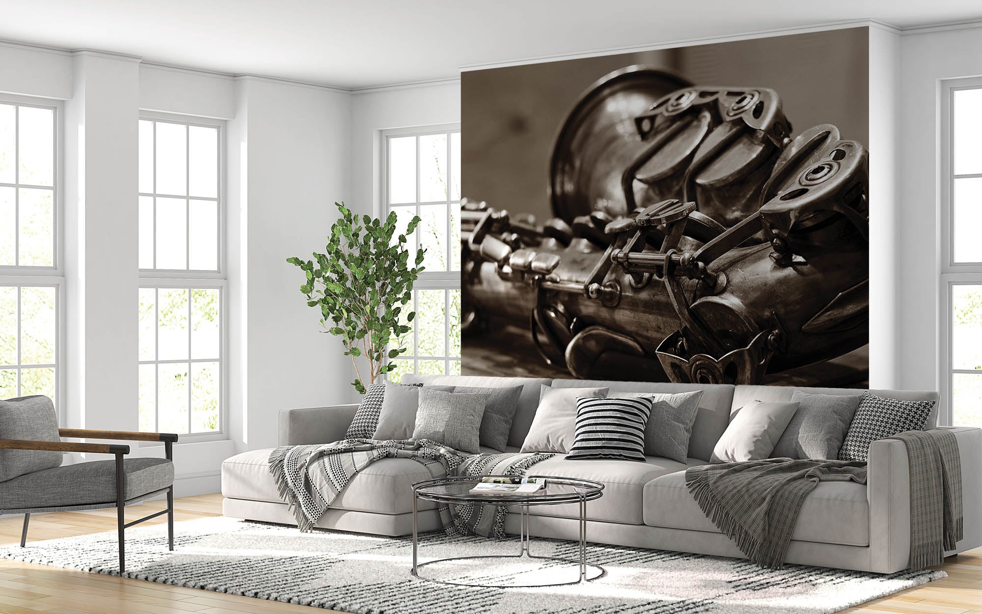 Vintage saxofoon - LW00427 Fotobehang