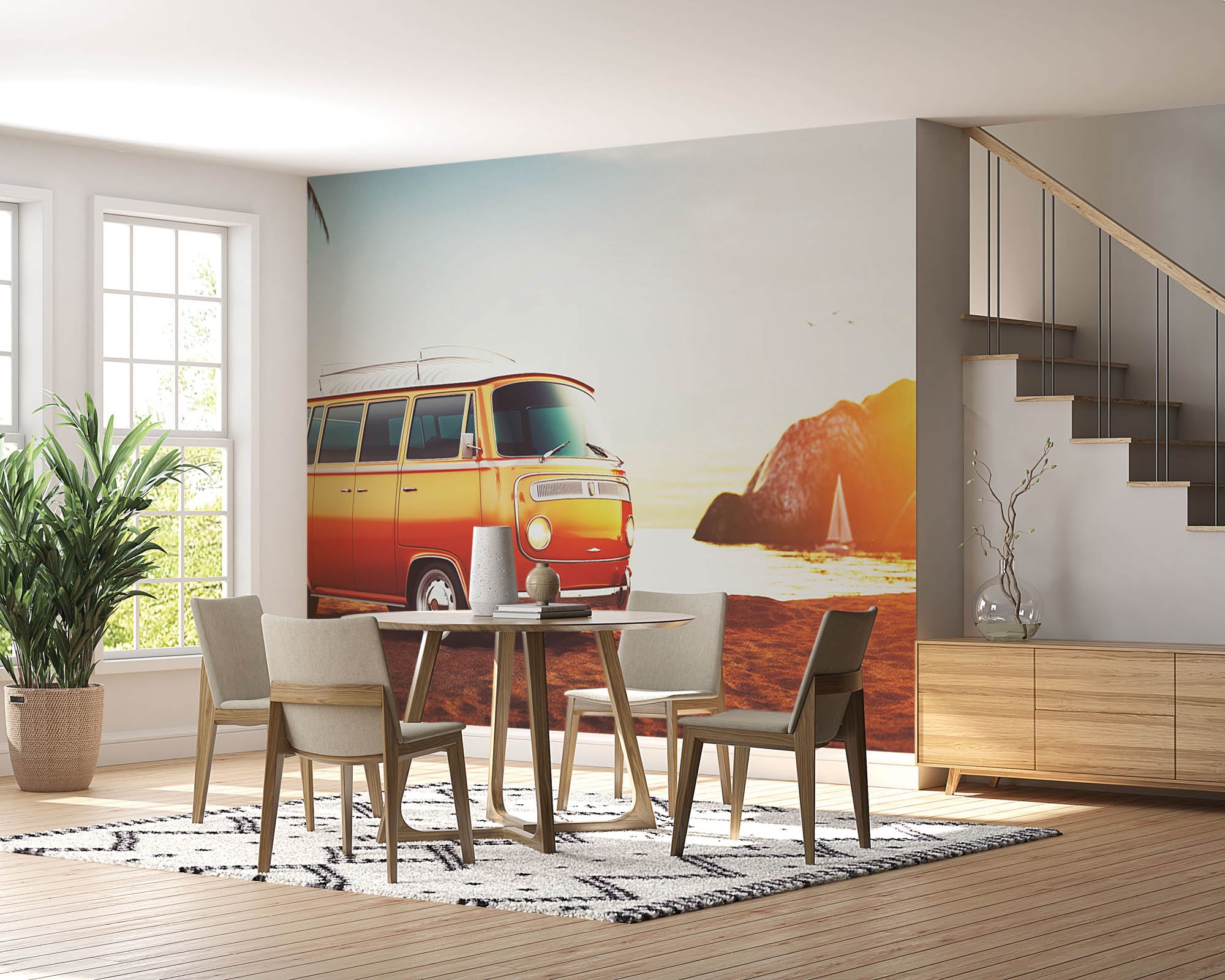 Vintage volkswagenbusje - LW00420 Fotobehang