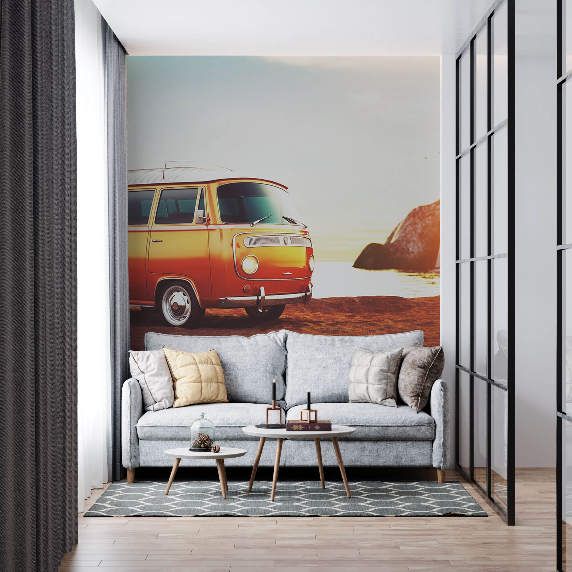 Vintage volkswagenbusje - LW00420 Fotobehang