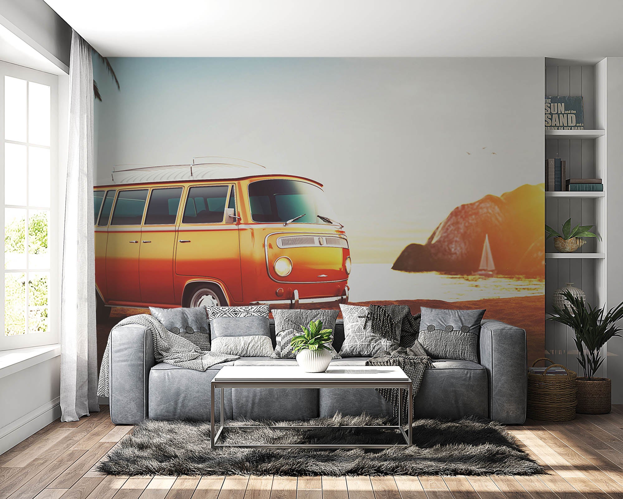 Vintage volkswagenbusje - LW00420 Fotobehang