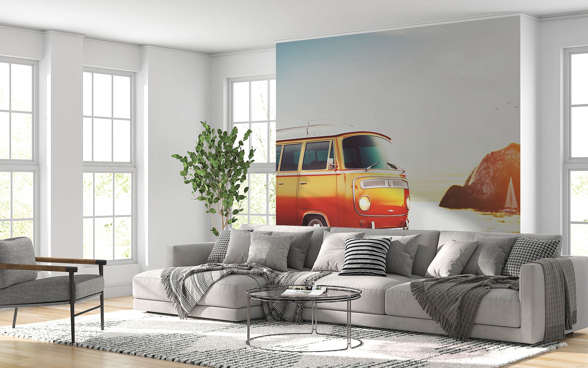 Vintage volkswagenbusje - LW00420 Fotobehang