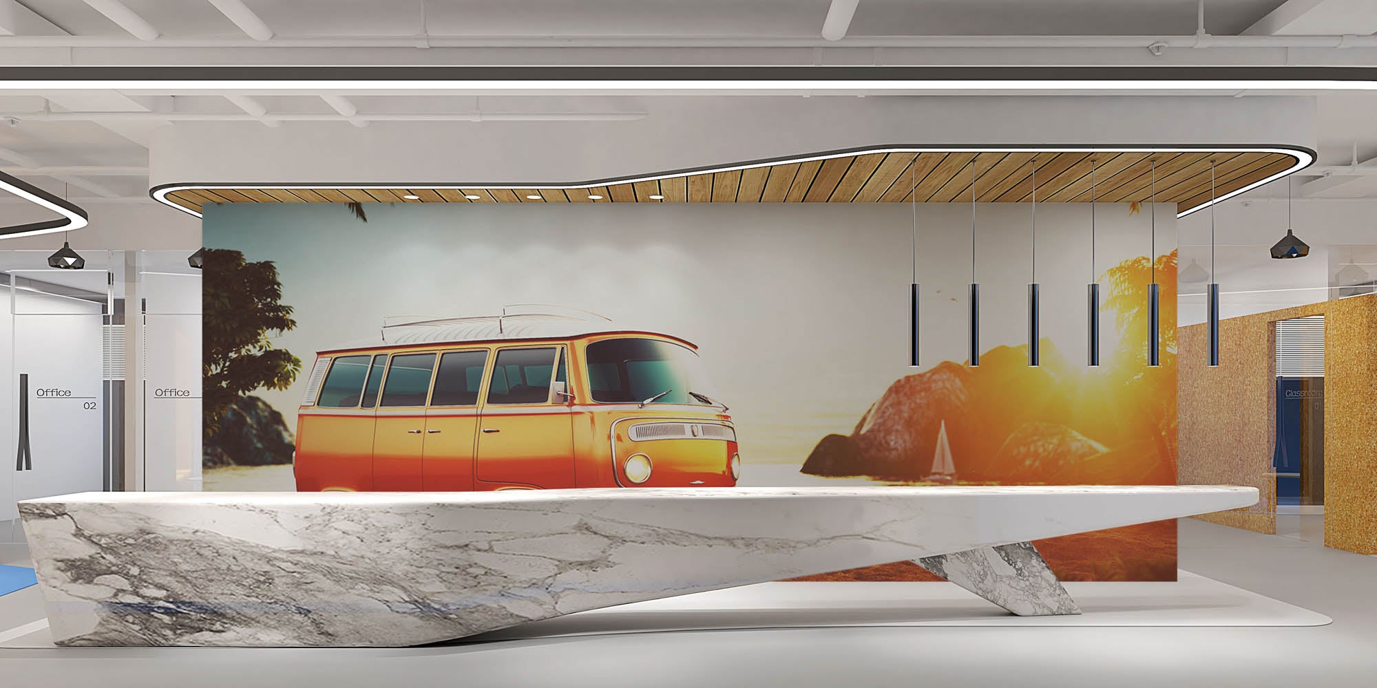 Vintage volkswagenbusje - LW00420 Fotobehang