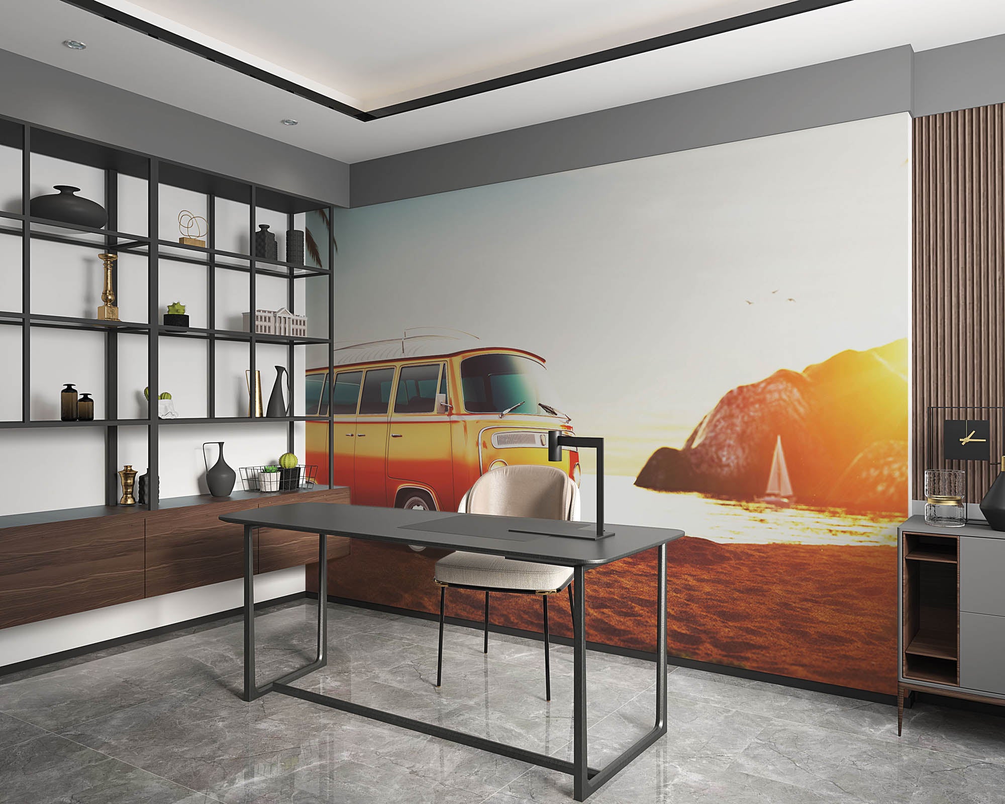 Vintage volkswagenbusje - LW00420 Fotobehang