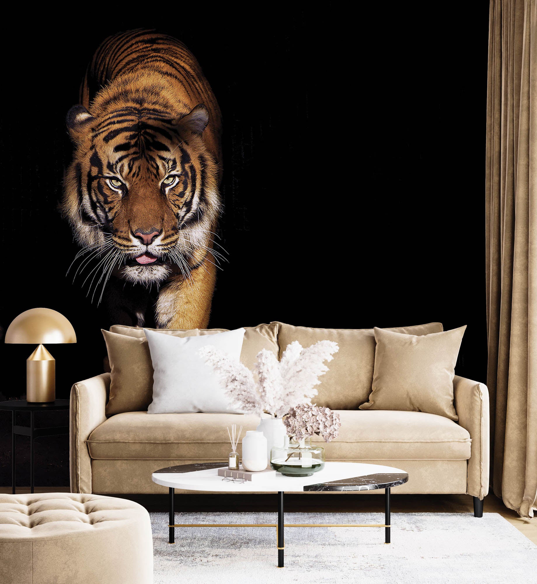 Vooraanzicht tijger - LW00168 Fotobehang