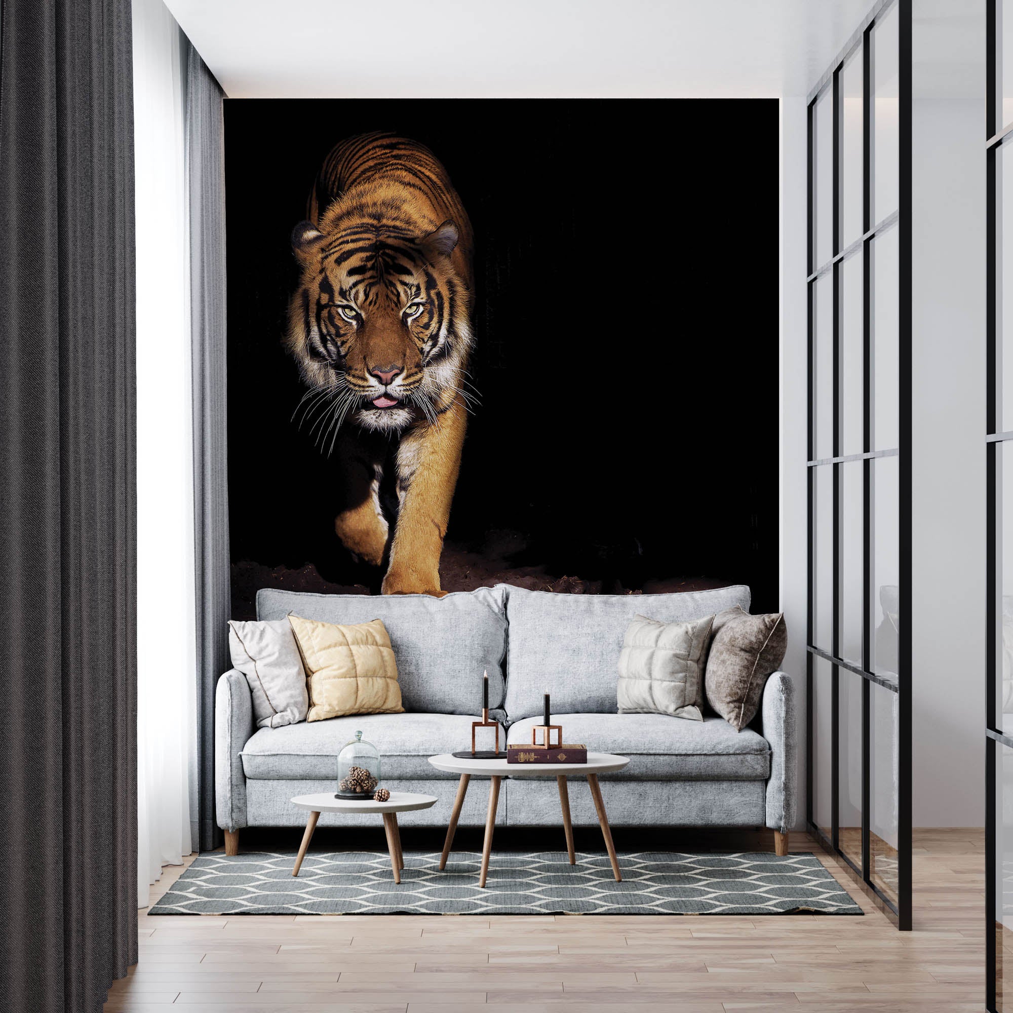 Vooraanzicht tijger - LW00168 Fotobehang