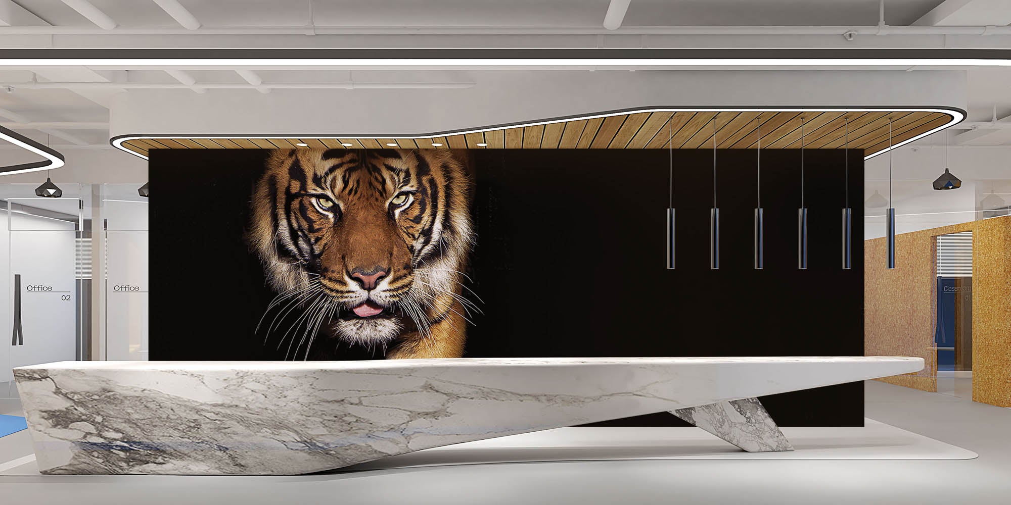 Vooraanzicht tijger - LW00168 Fotobehang