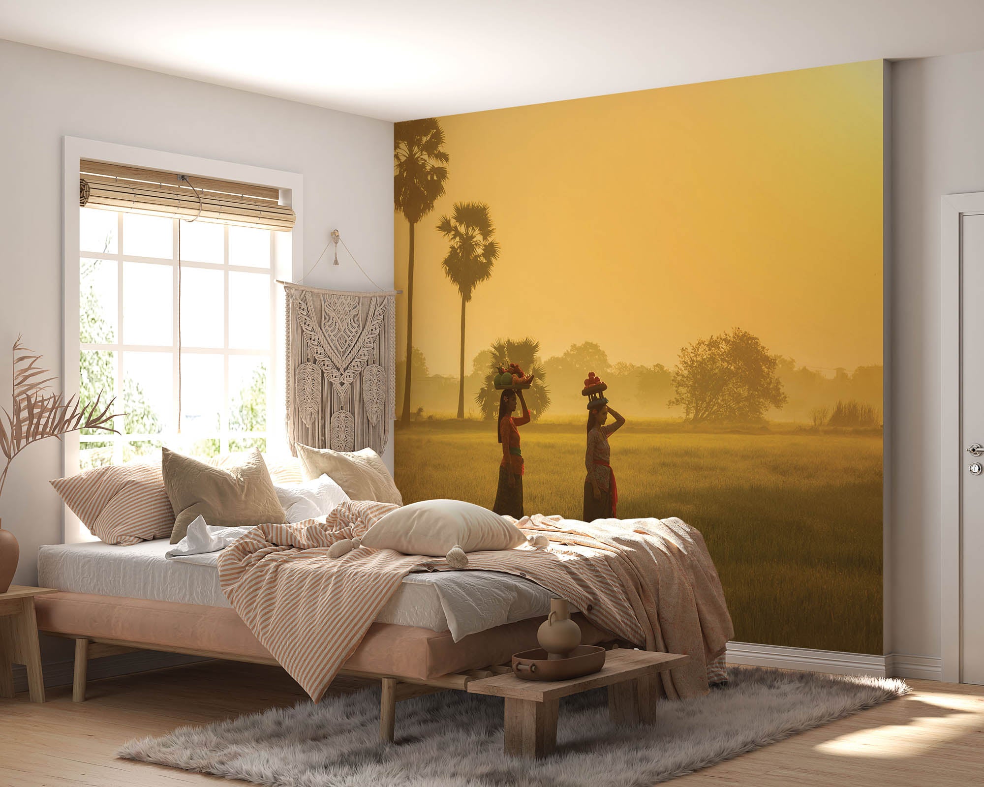 Vrouwen in rijstveld - LW00086 Fotobehang