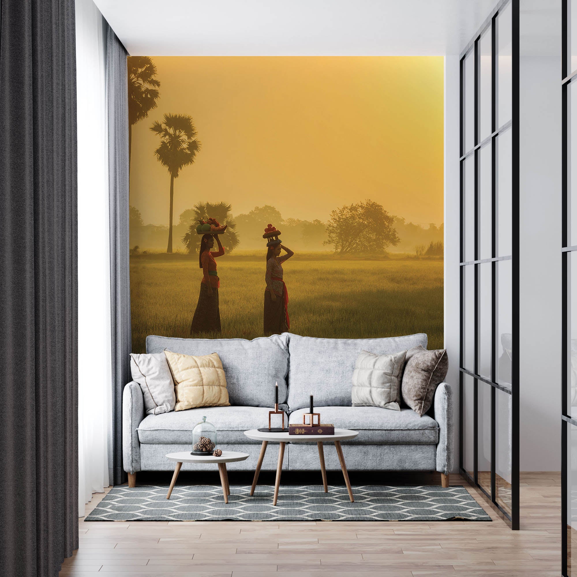 Vrouwen in rijstveld - LW00086 Fotobehang