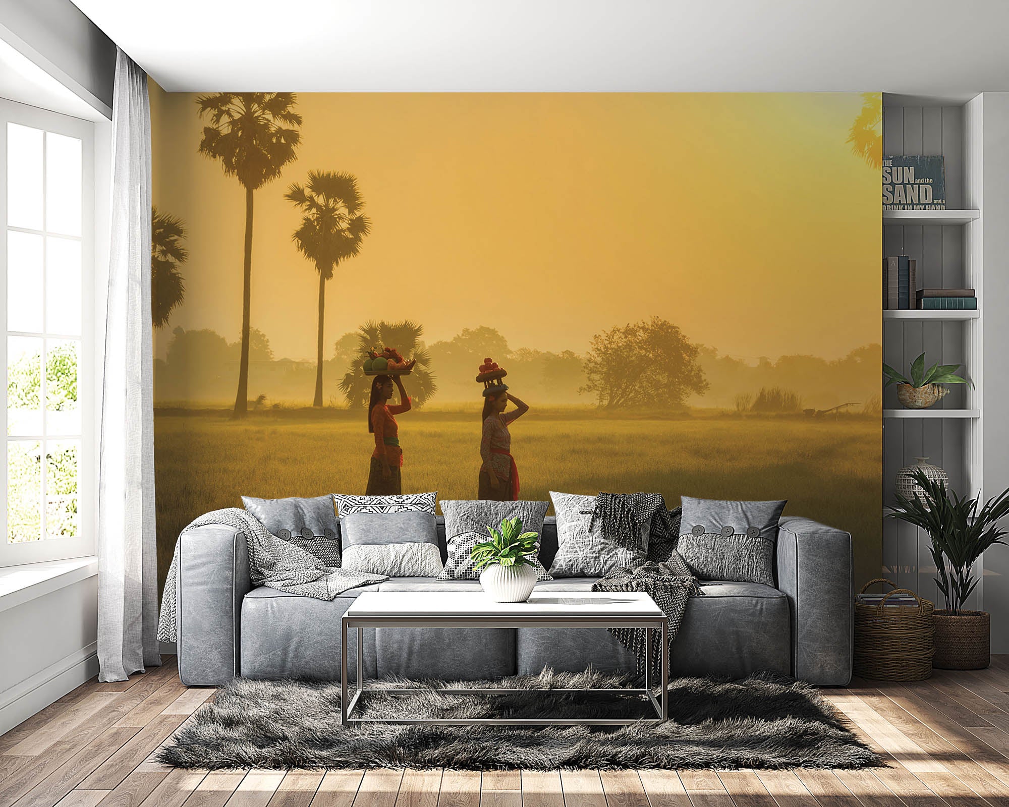 Vrouwen in rijstveld - LW00086 Fotobehang