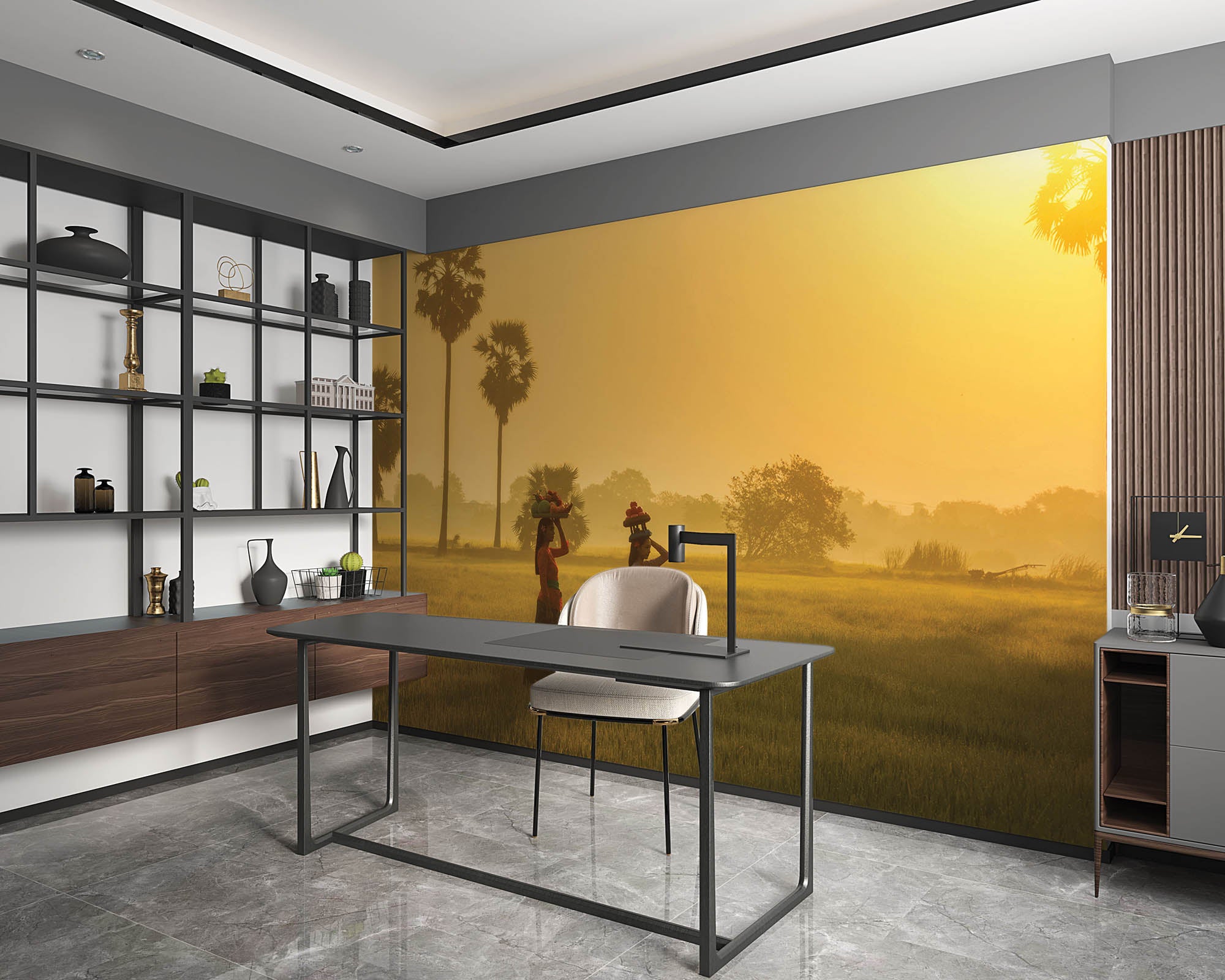 Vrouwen in rijstveld - LW00086 Fotobehang