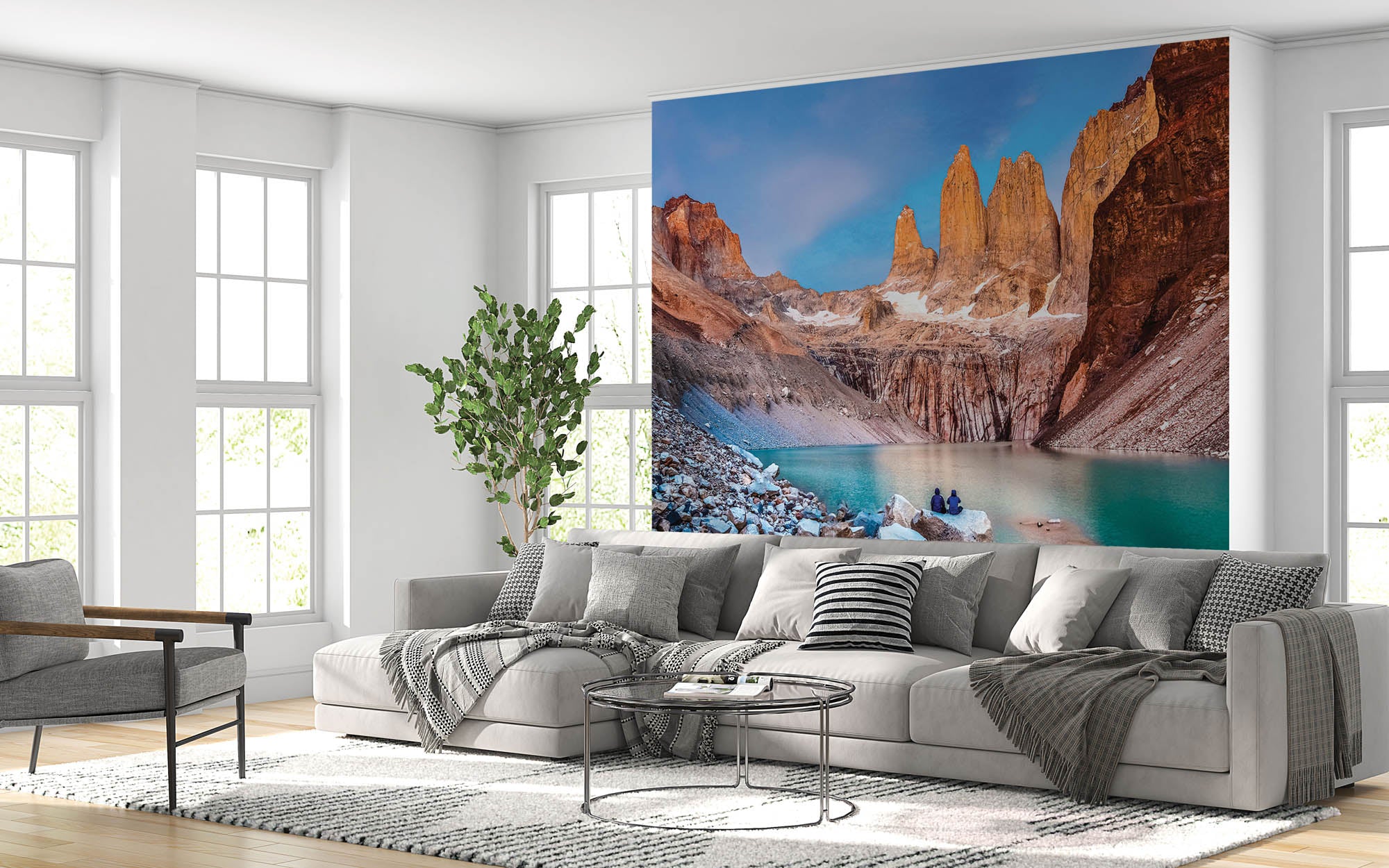 Water omringt door bergen en rotsen   - LW00278 Fotobehang