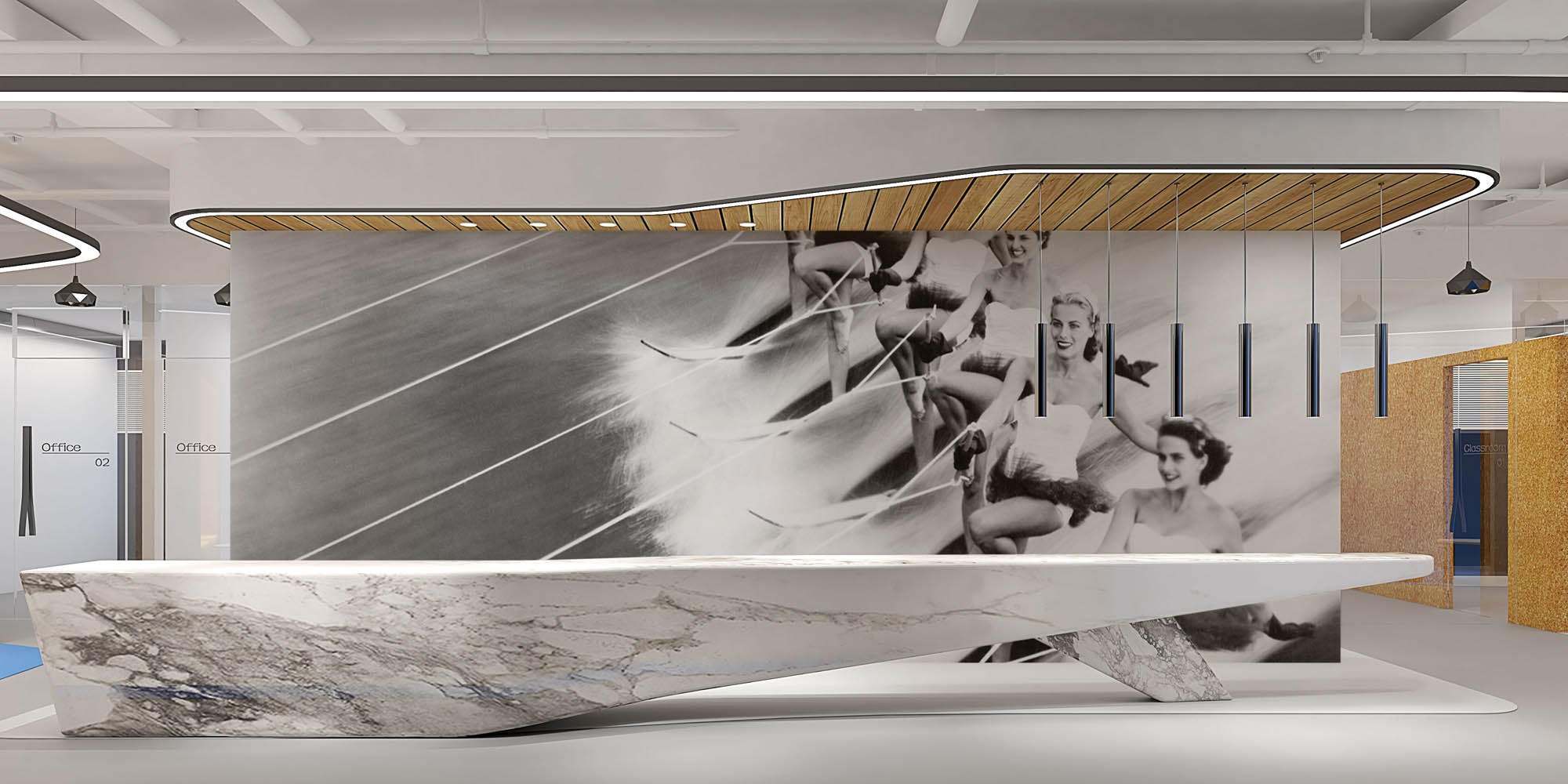 Waterskiënde vrouwen  - LW00401 Fotobehang