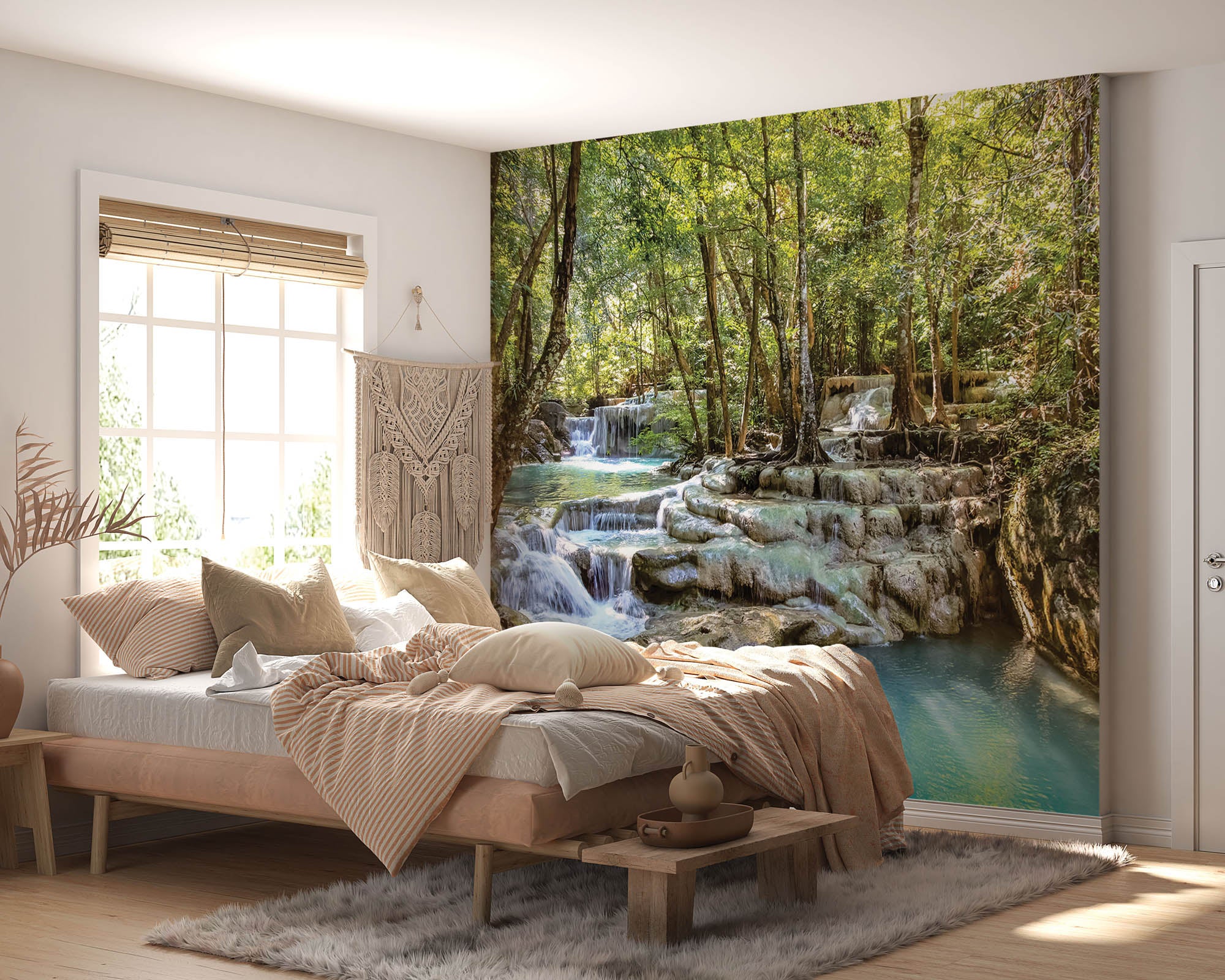 Waterval door bos - LW00288 Fotobehang