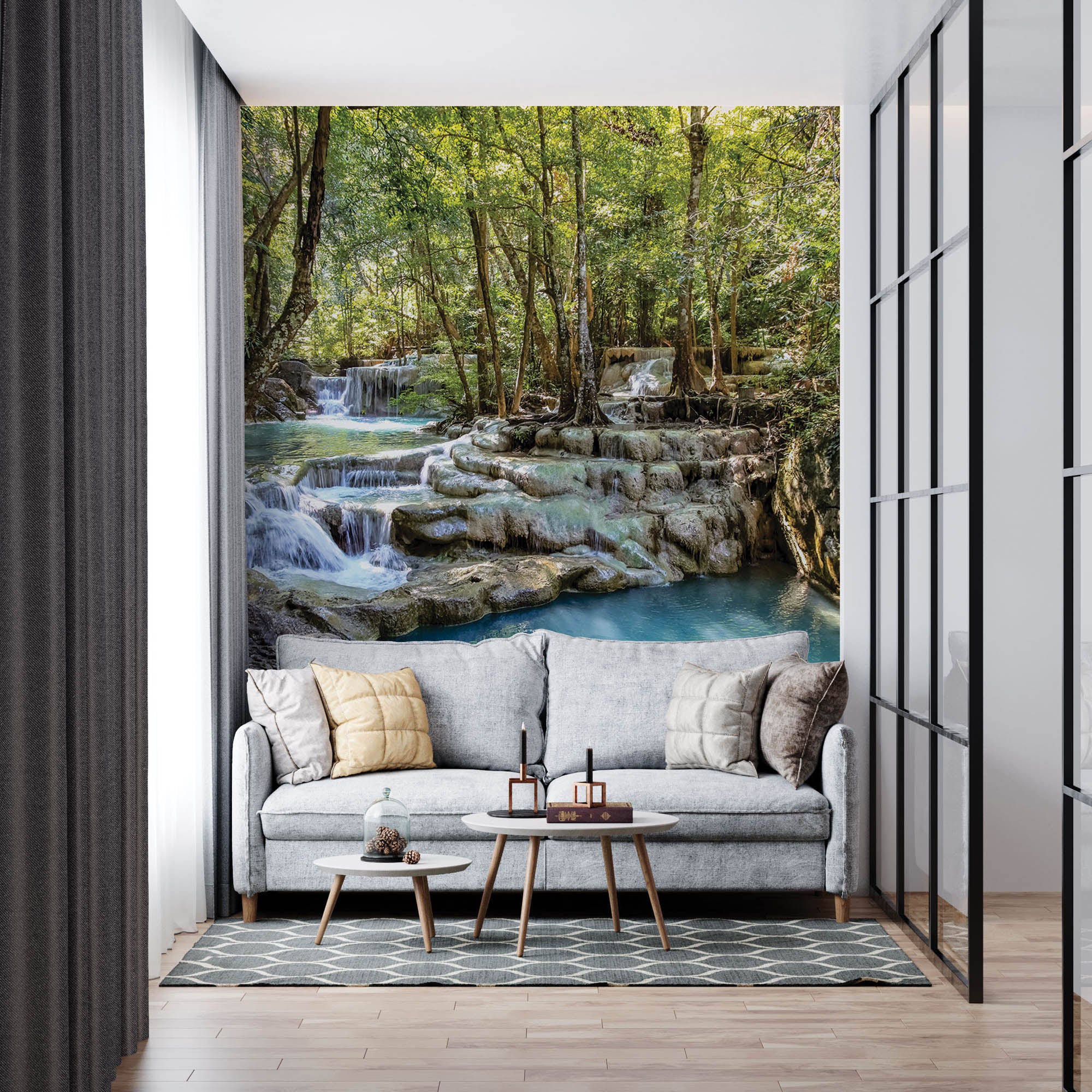Waterval door bos - LW00288 Fotobehang