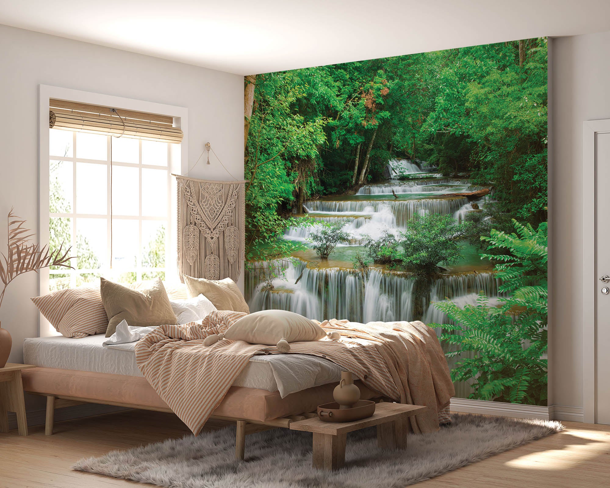 Waterval in groen bos - LW00247 Fotobehang