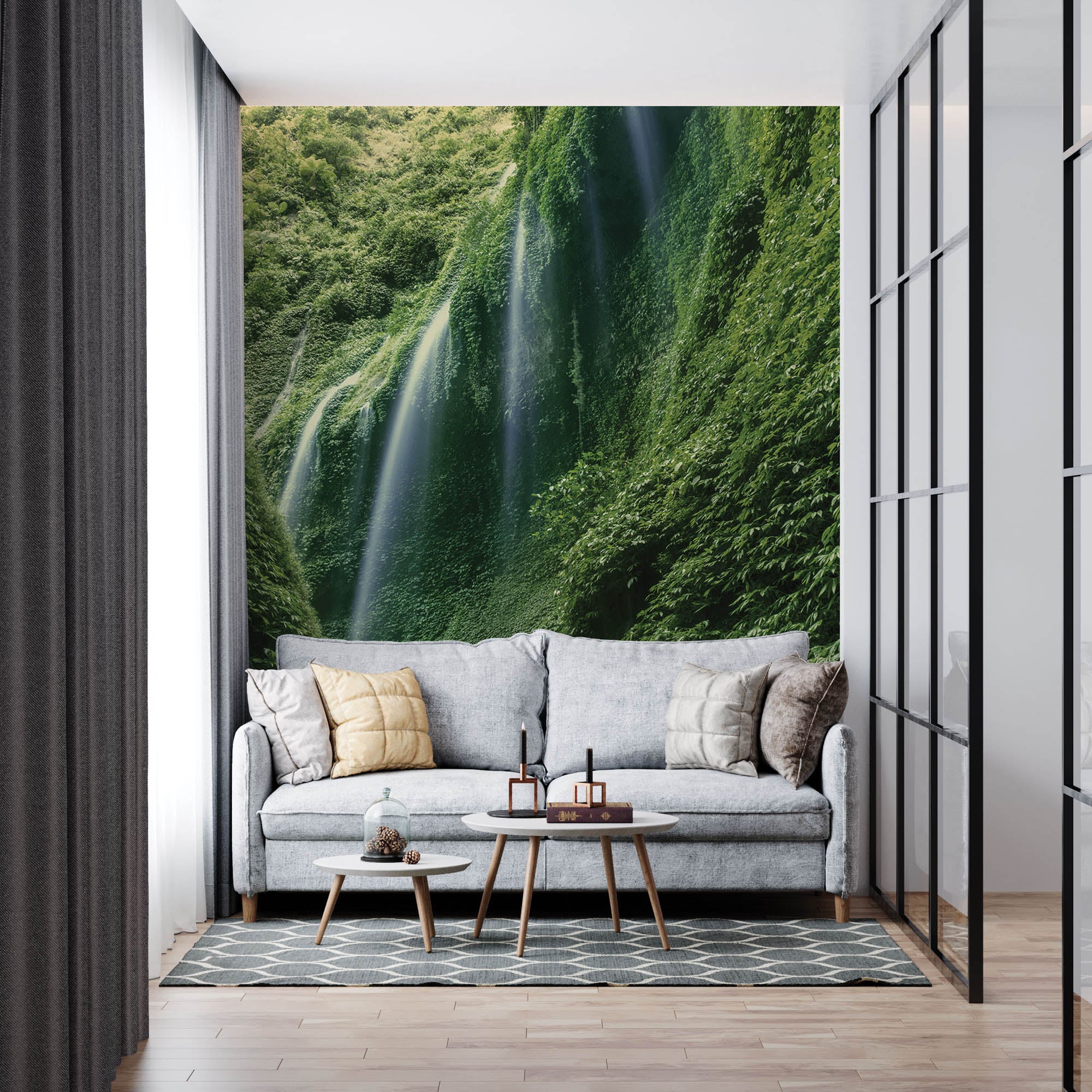 Waterval vanaf  een berg - LW00255 Fotobehang