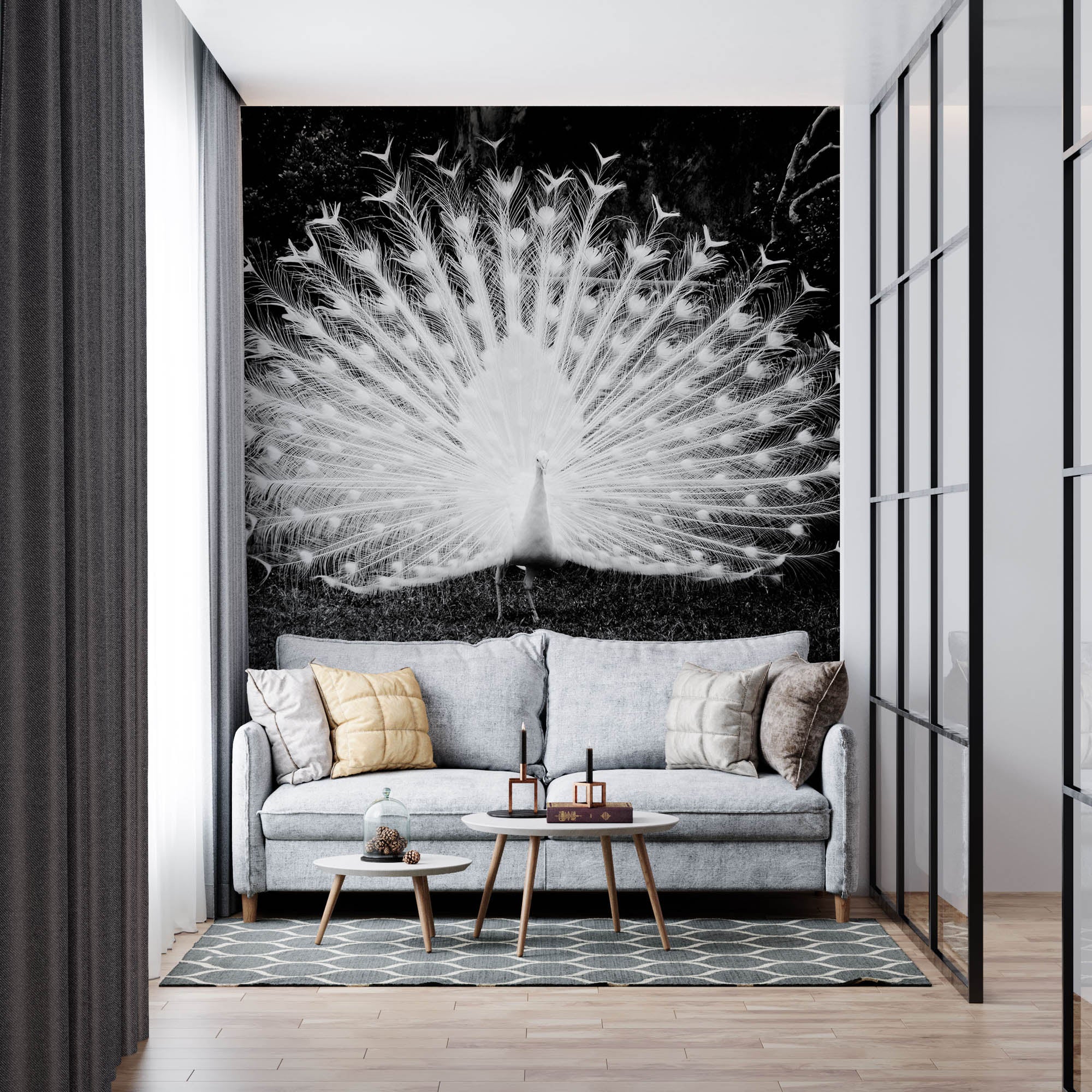 Witte pauw - LW00206 Fotobehang