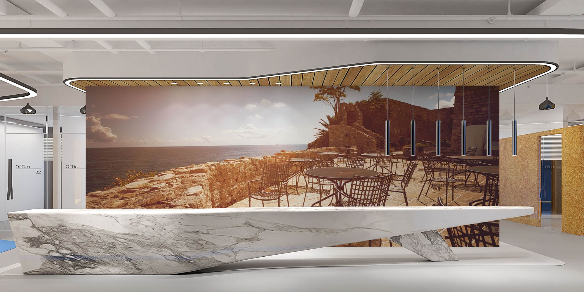 Zonnig terras - LW00361 Fotobehang