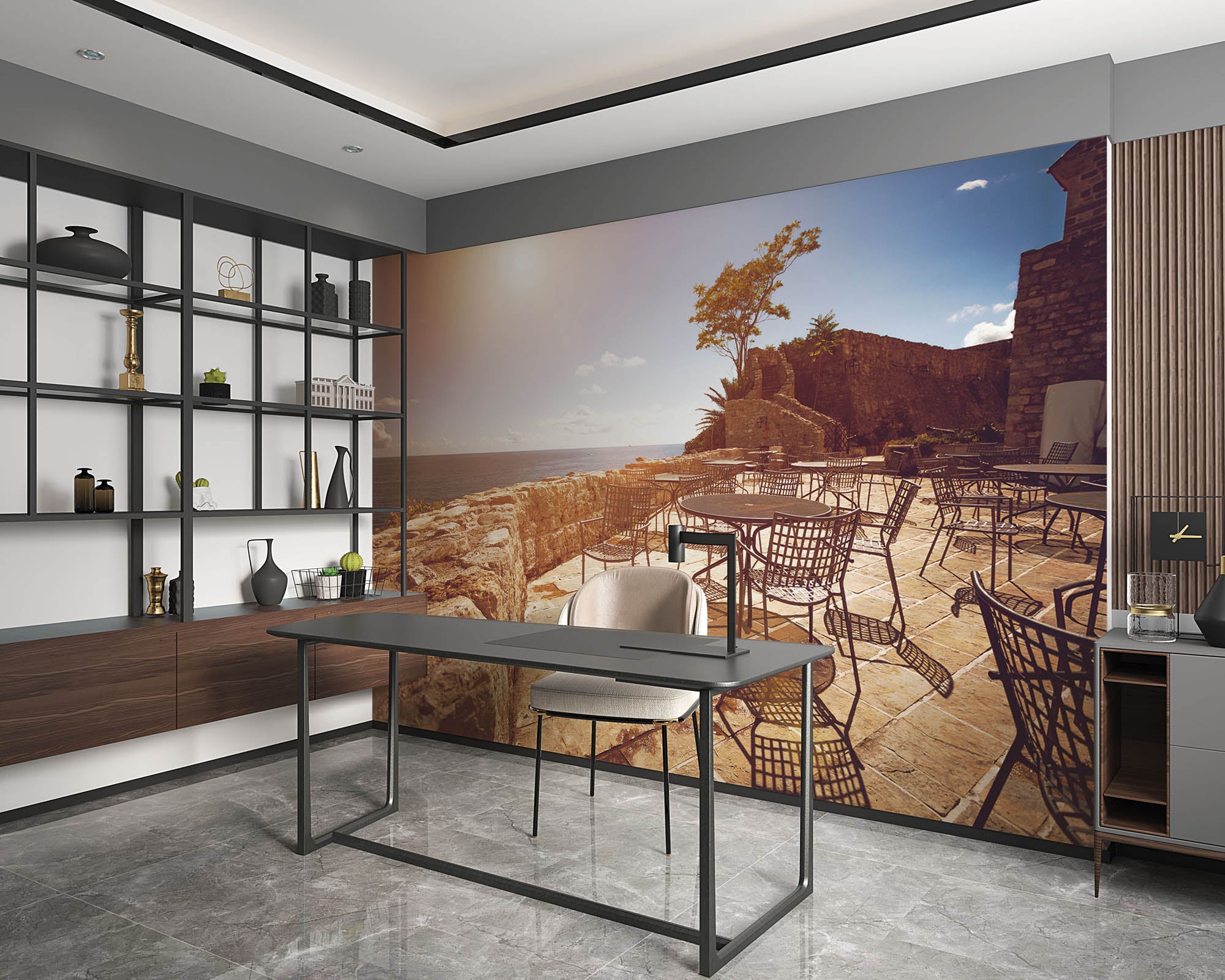 Zonnig terras - LW00361 Fotobehang