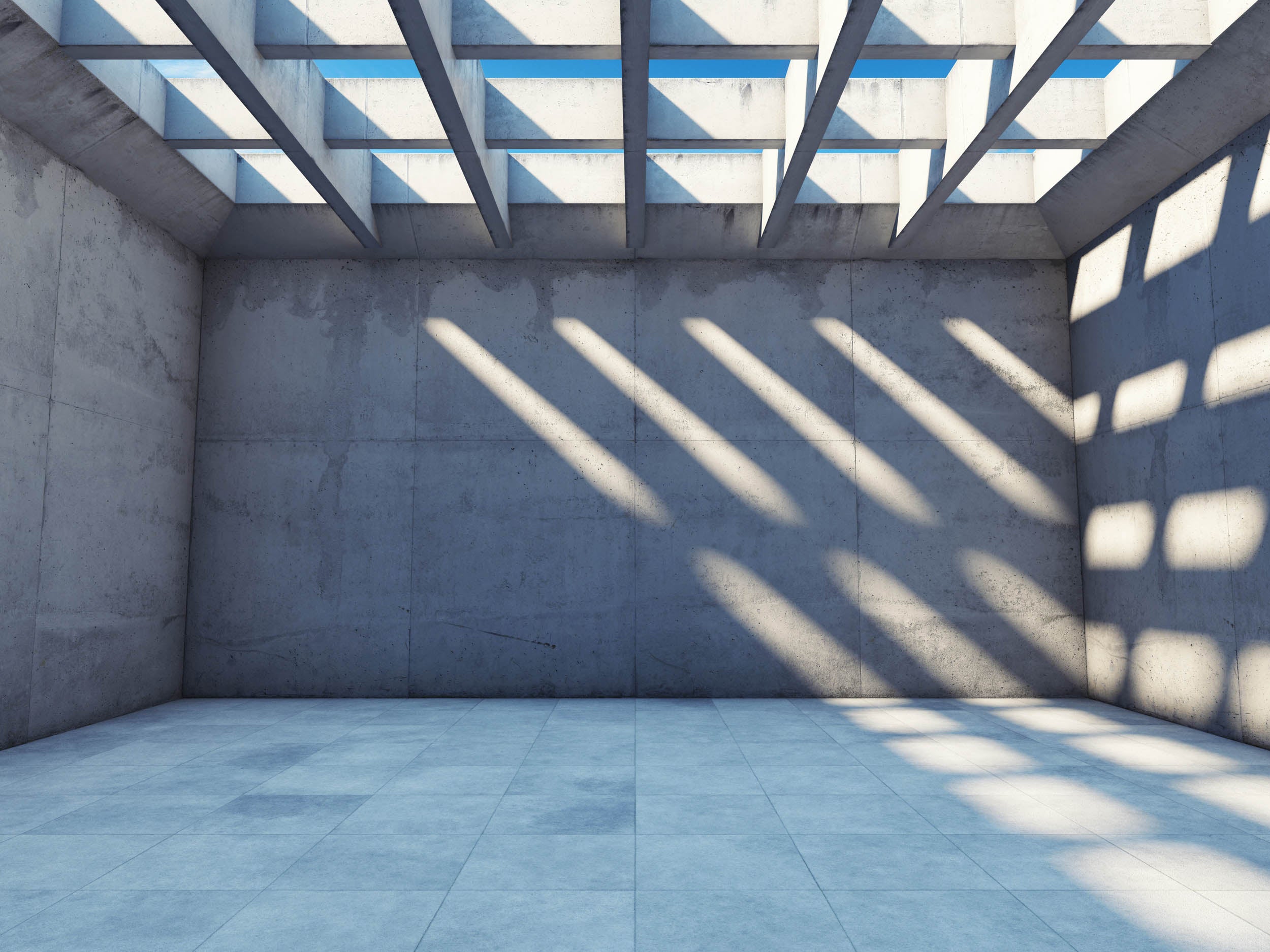 Zonovergoten Betonnen Ruimte - LW00585 Fotobehang