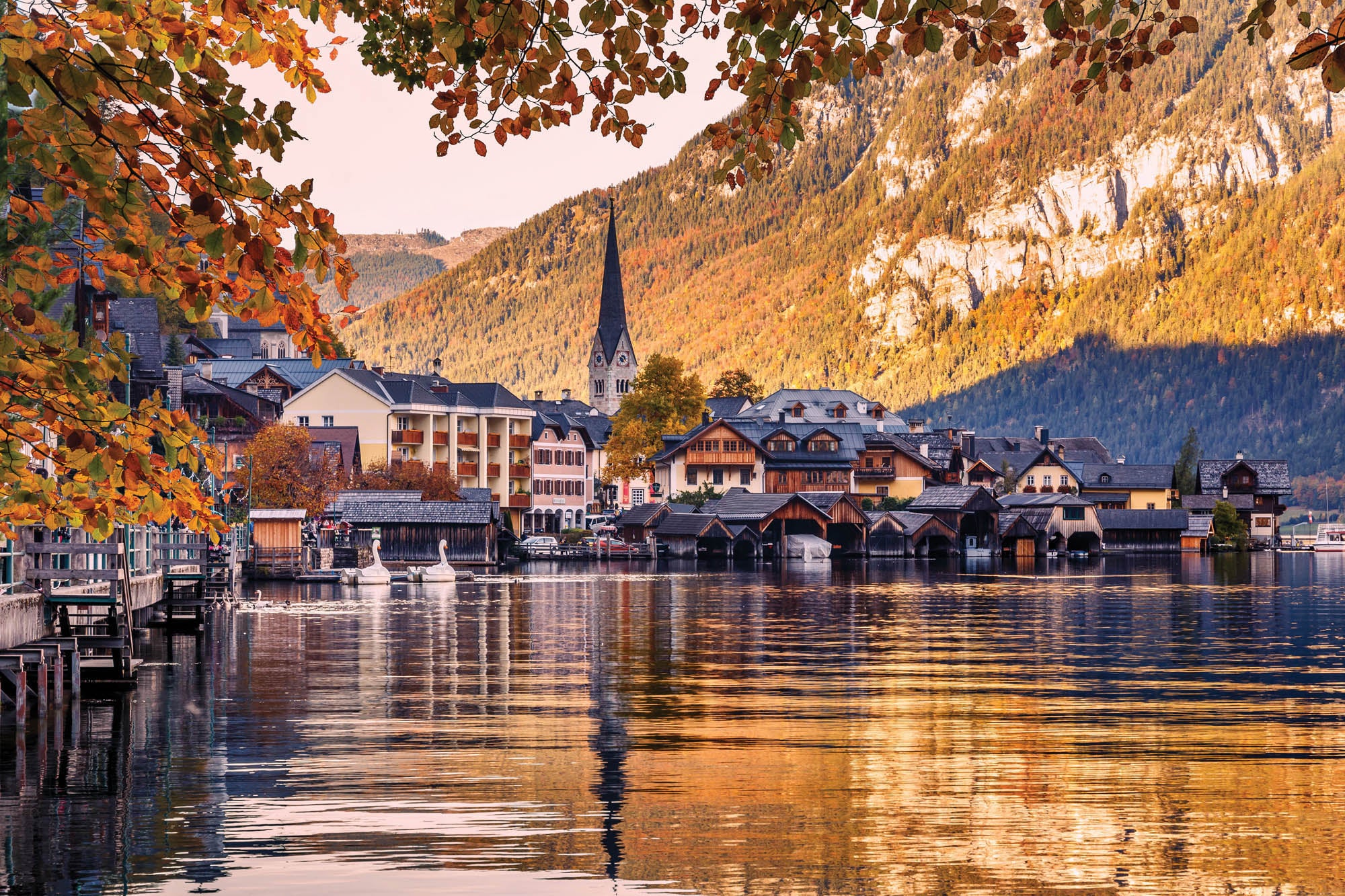 Zonsondergang in Hallstatt- LW00385 Fotobehang