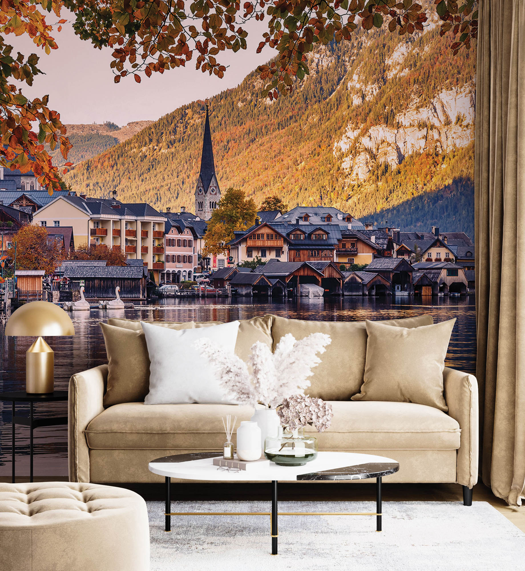 Zonsondergang in Hallstatt- LW00385 Fotobehang