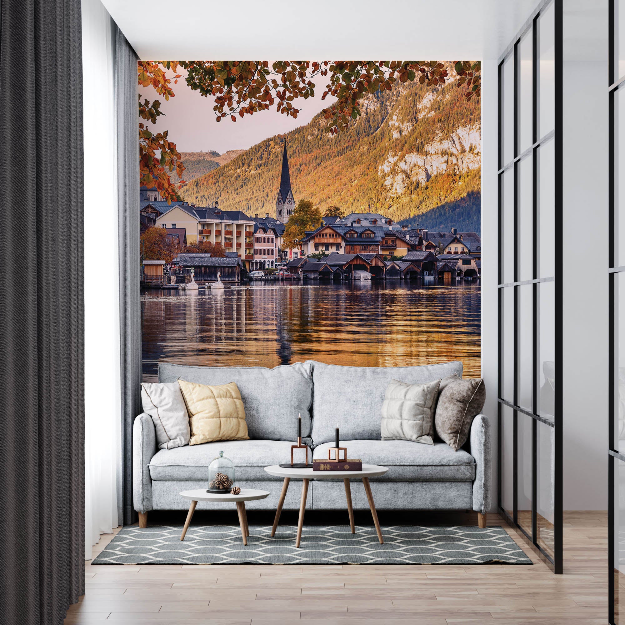 Zonsondergang in Hallstatt- LW00385 Fotobehang