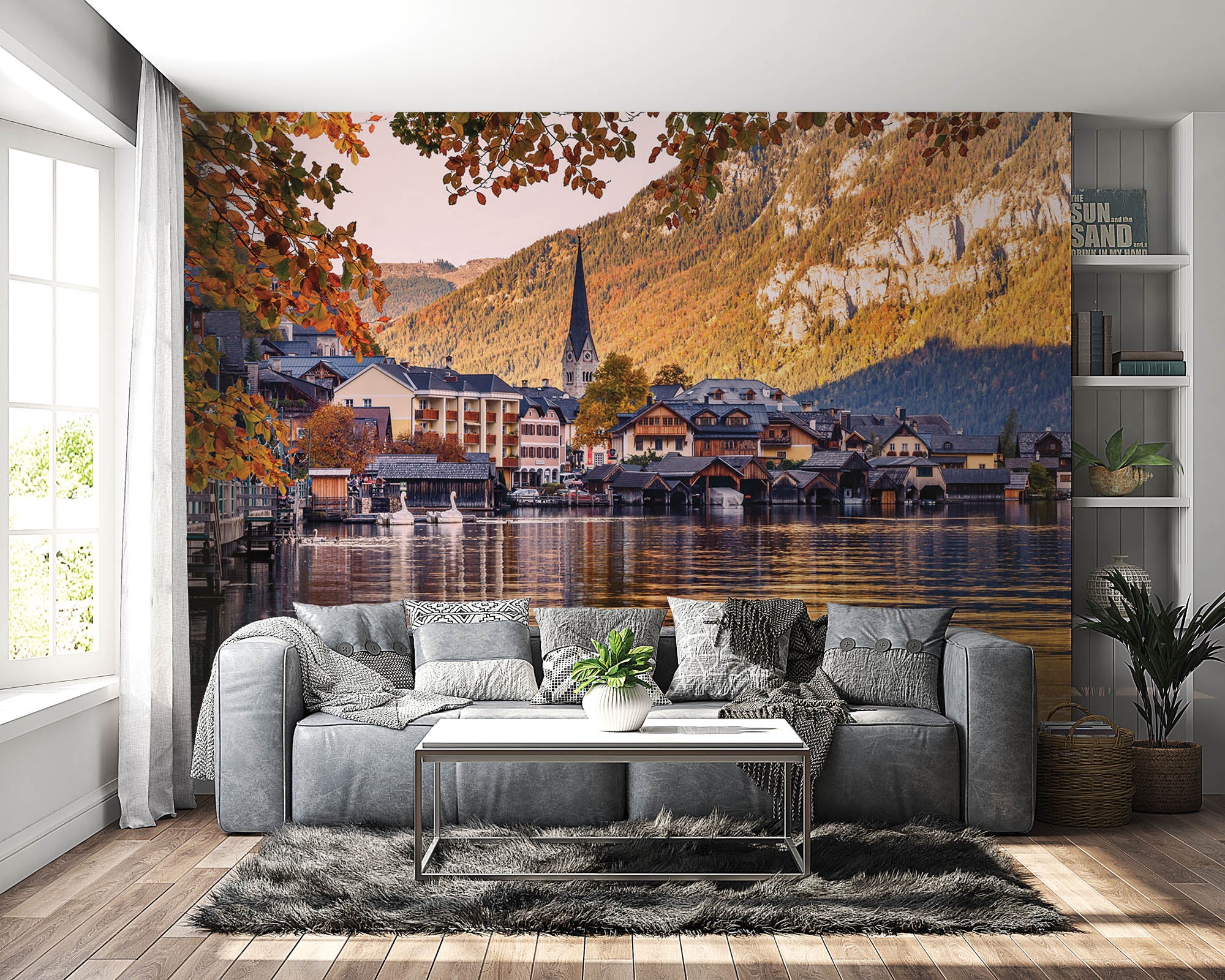 Zonsondergang in Hallstatt- LW00385 Fotobehang