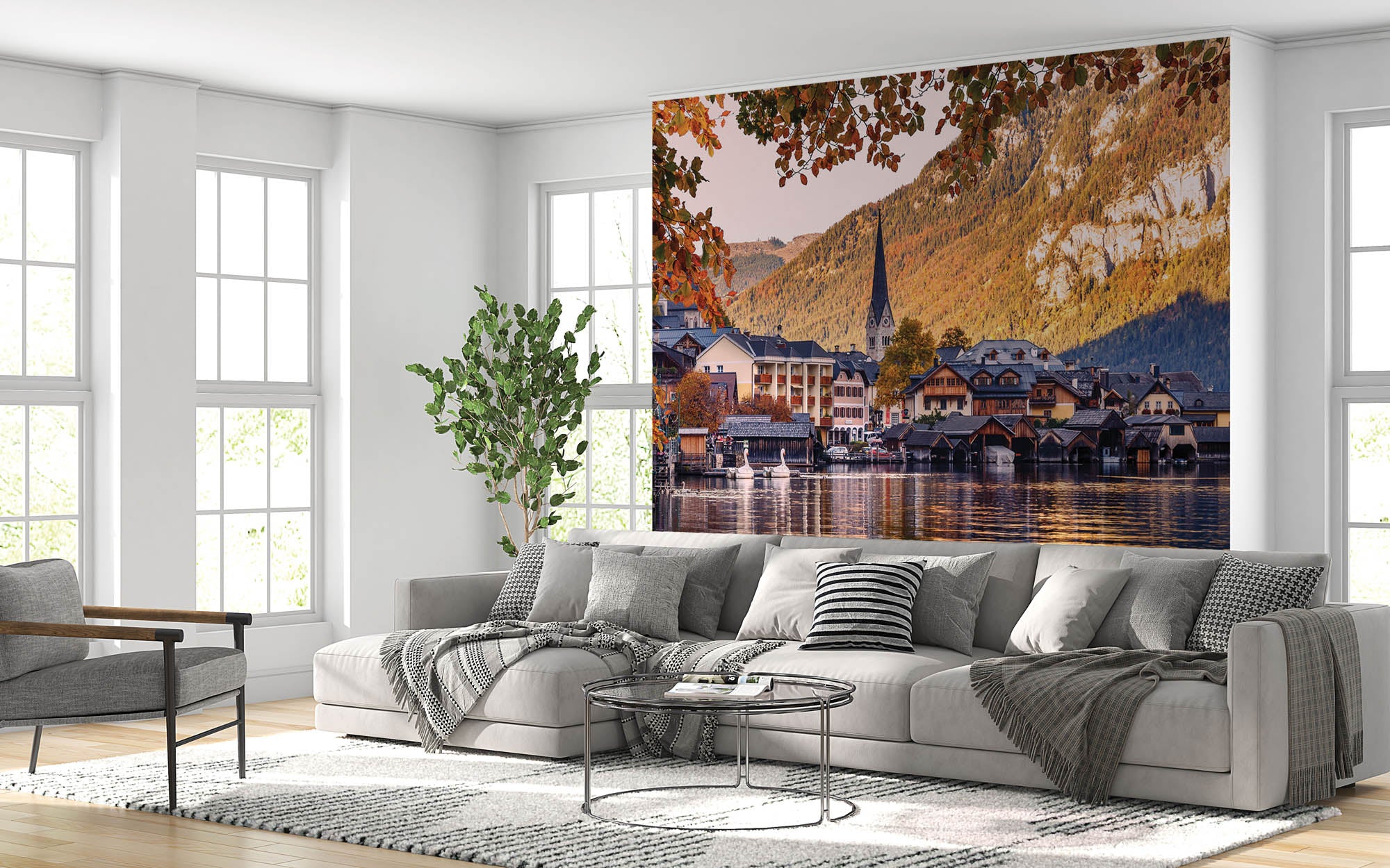 Zonsondergang in Hallstatt- LW00385 Fotobehang