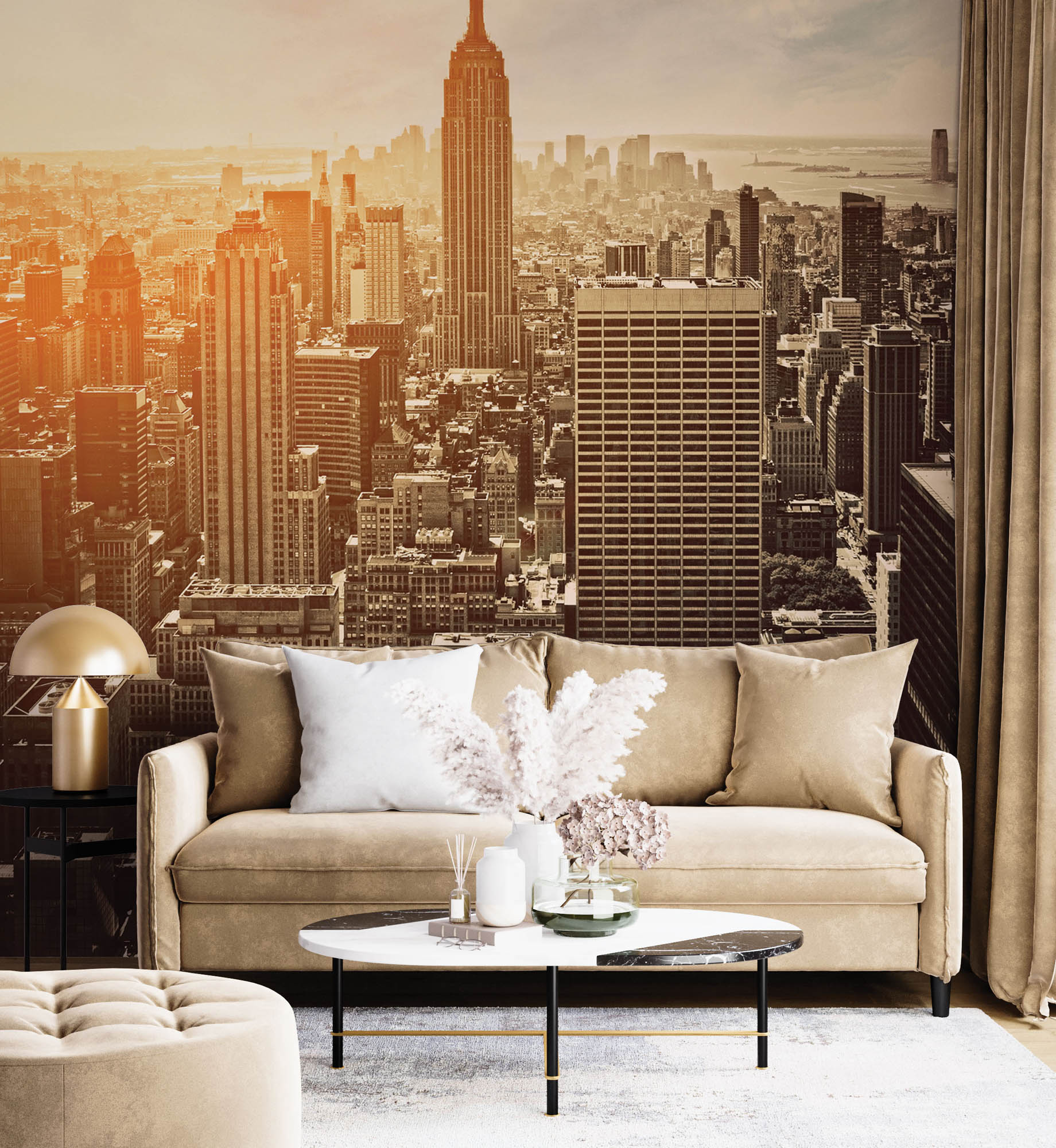 Zonsondergang Manhattan - LW00310 Fotobehang