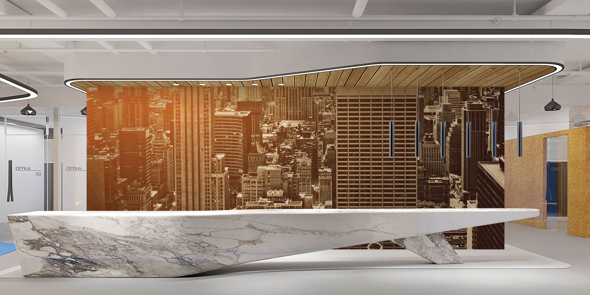 Zonsondergang Manhattan - LW00310 Fotobehang