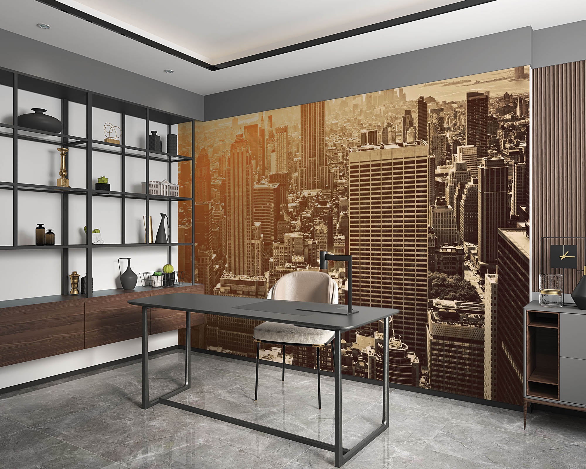 Zonsondergang Manhattan - LW00310 Fotobehang