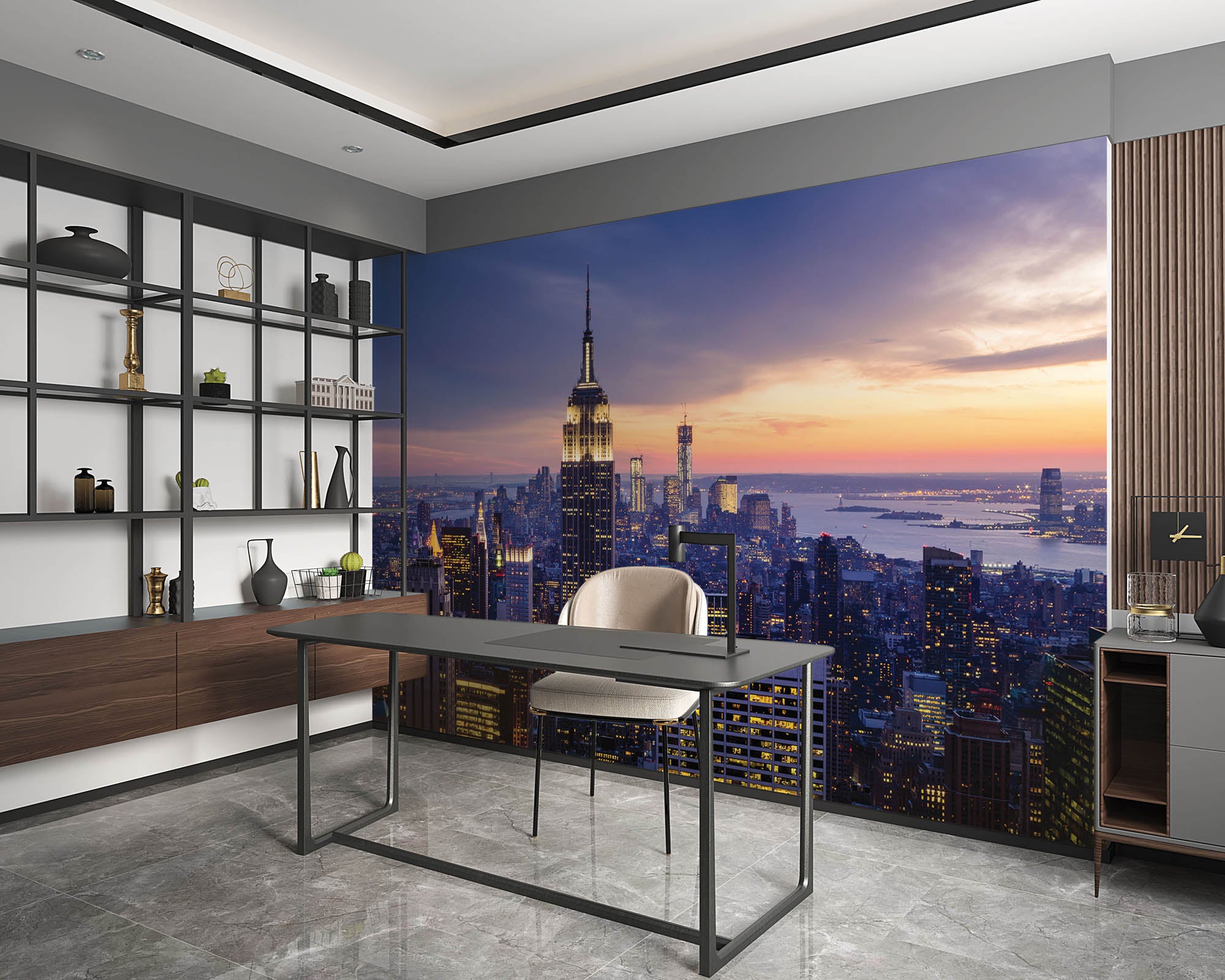 Zonsondergang new York  - LW00305 Fotobehang