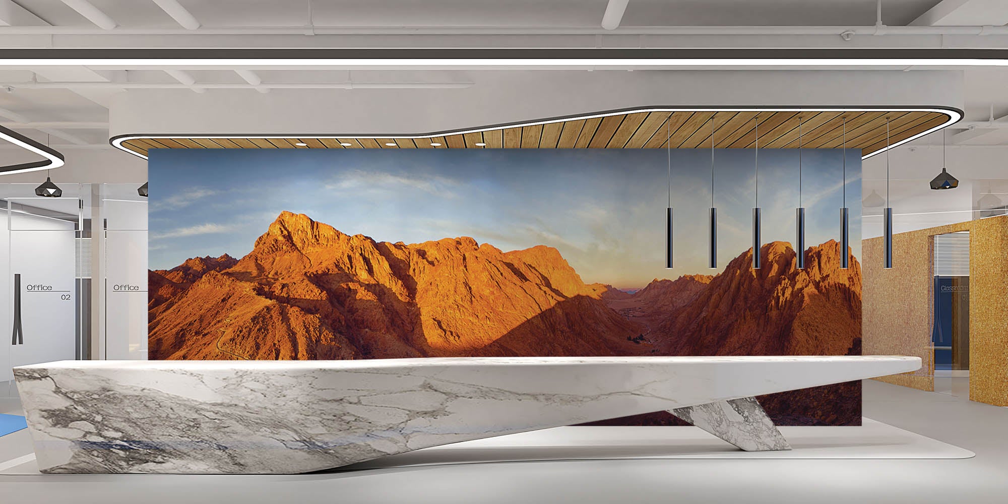 Zonsopgang berg  - LW00146 Fotobehang