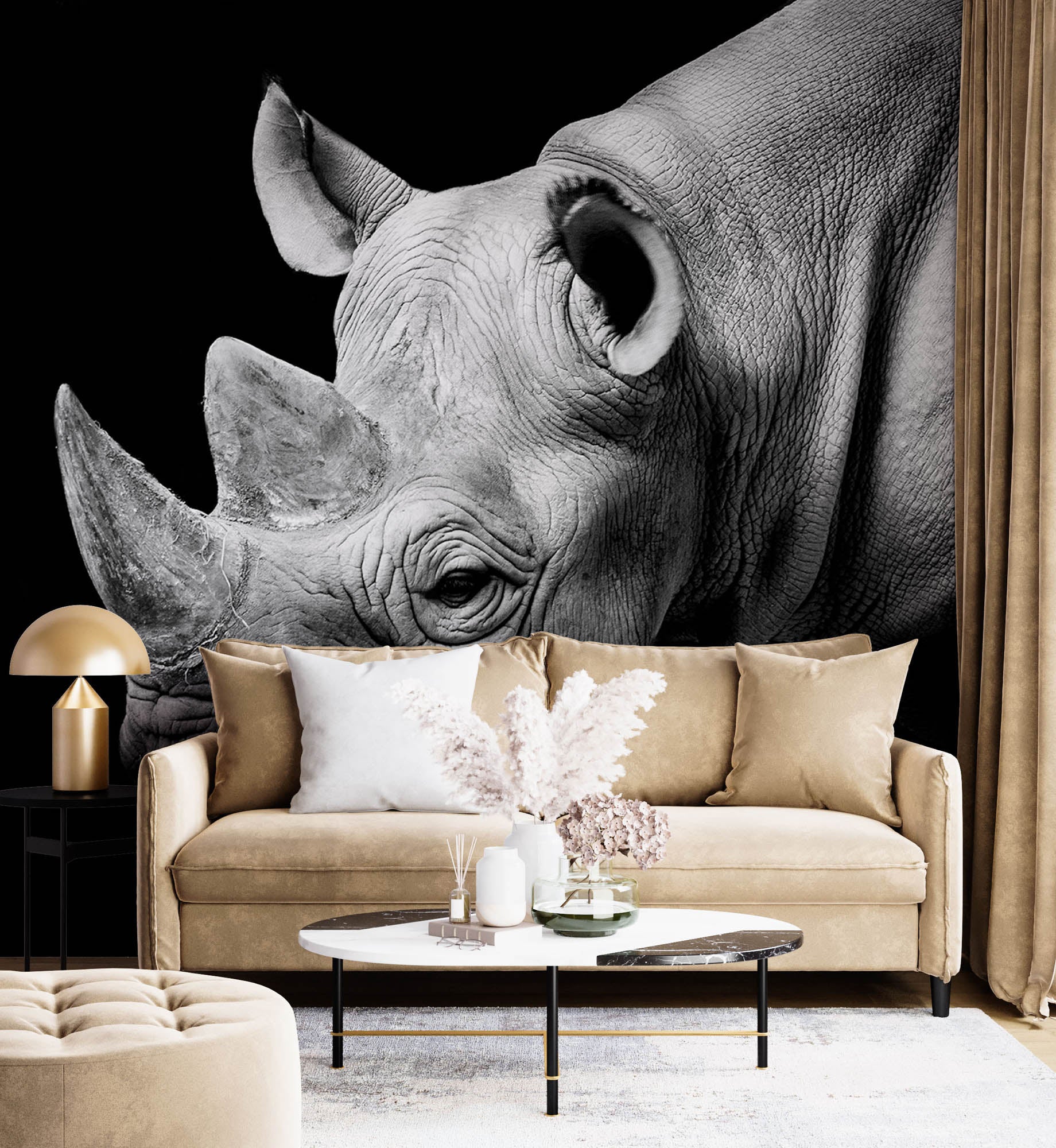 Zwarte neushoorn - LW00213 Fotobehang