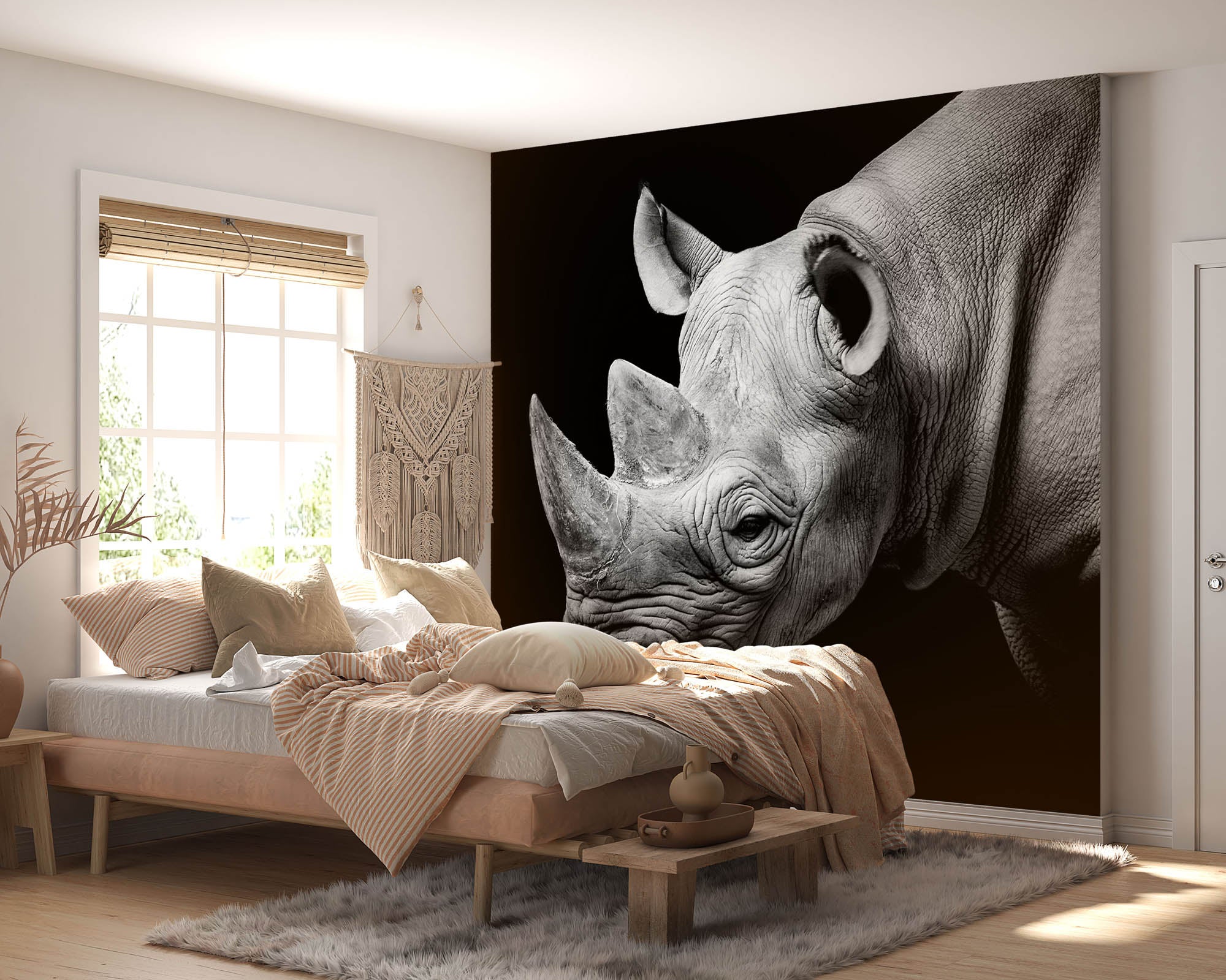 Zwarte neushoorn - LW00213 Fotobehang