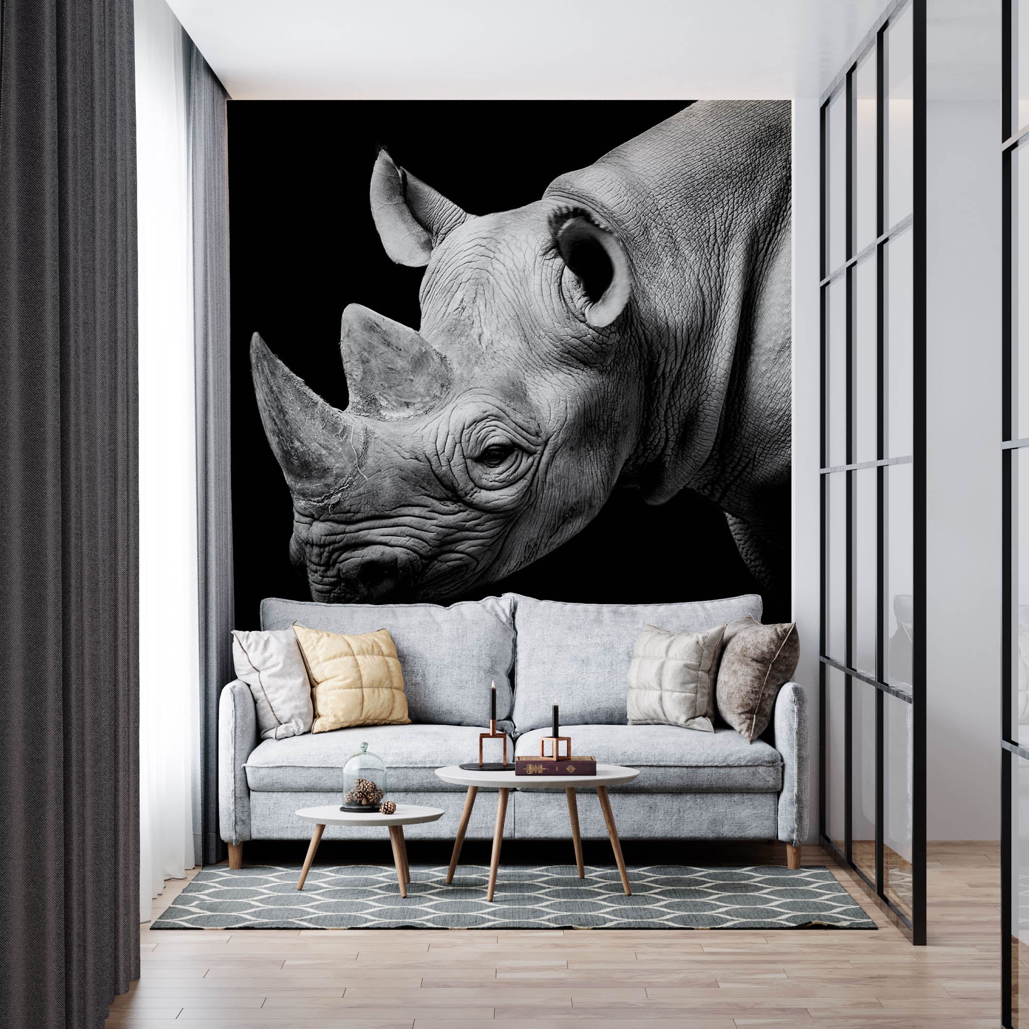Zwarte neushoorn - LW00213 Fotobehang