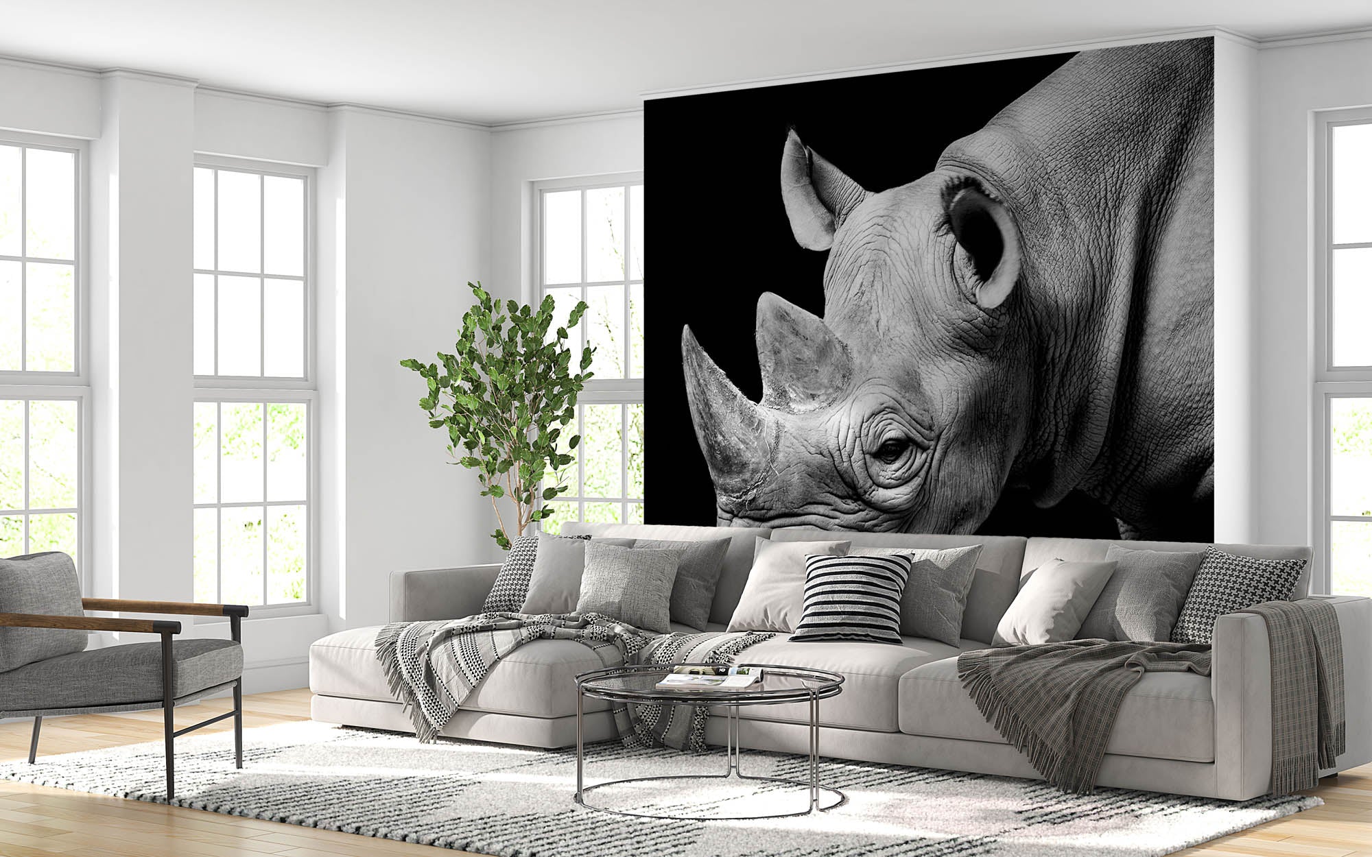 Zwarte neushoorn - LW00213 Fotobehang