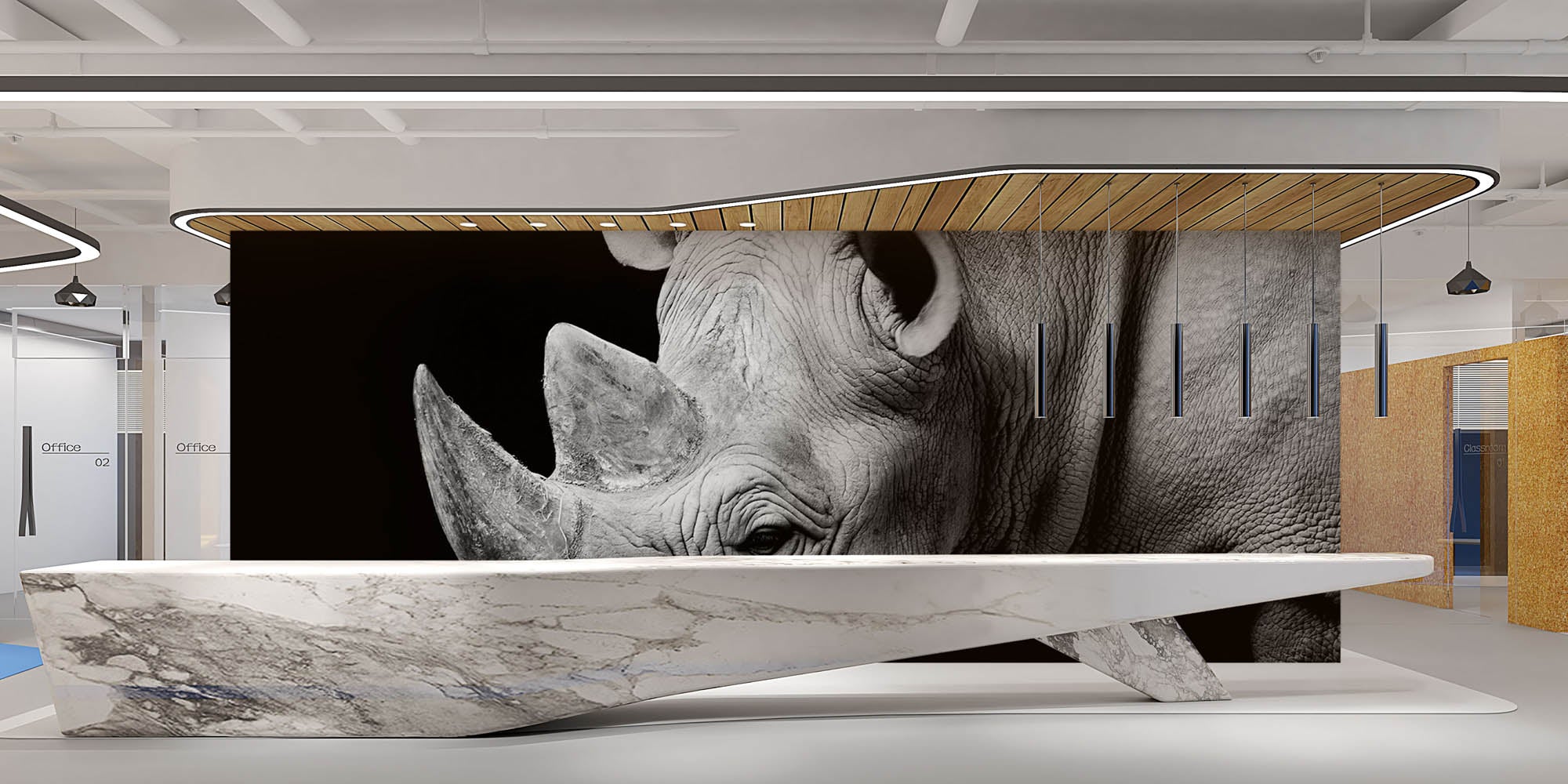 Zwarte neushoorn - LW00213 Fotobehang