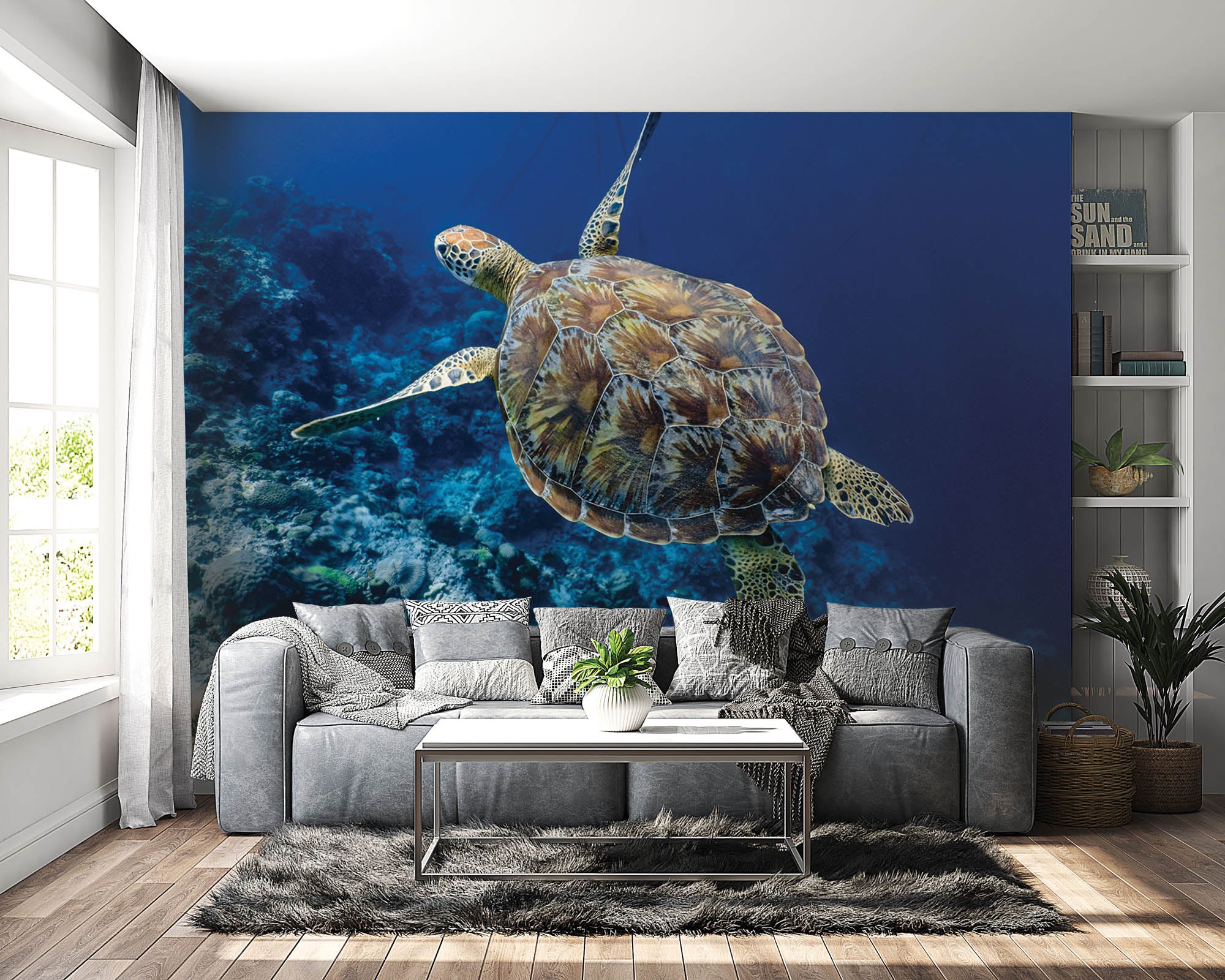 Zwemmende schildpad - LW00188 Fotobehang